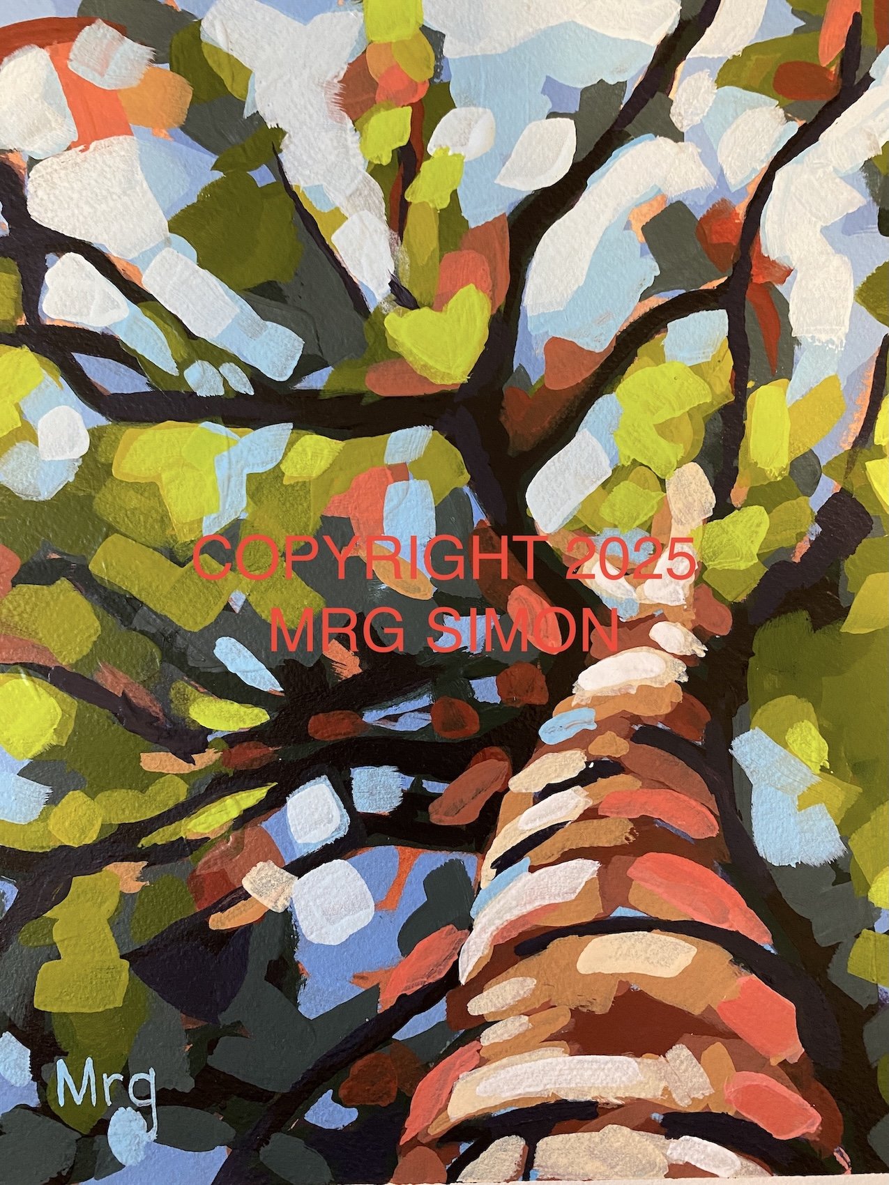 Leaves and Branches acrylic painting