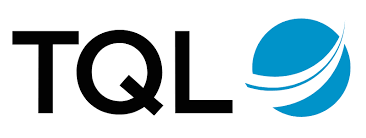 TQL logo with black letters and a blue circular symbol with white swoosh