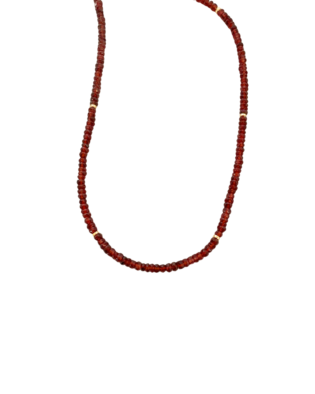 FACETED RONDELLE CHOKER - GARNET