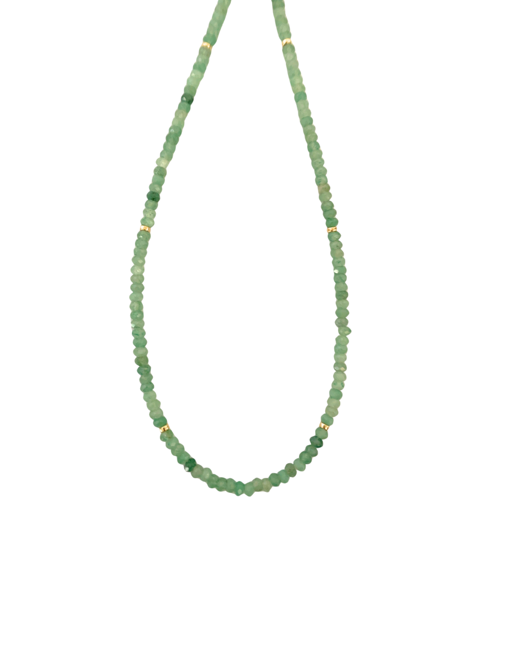 FACETED RONDELLE CHOKER - GREEN AVENTURINE