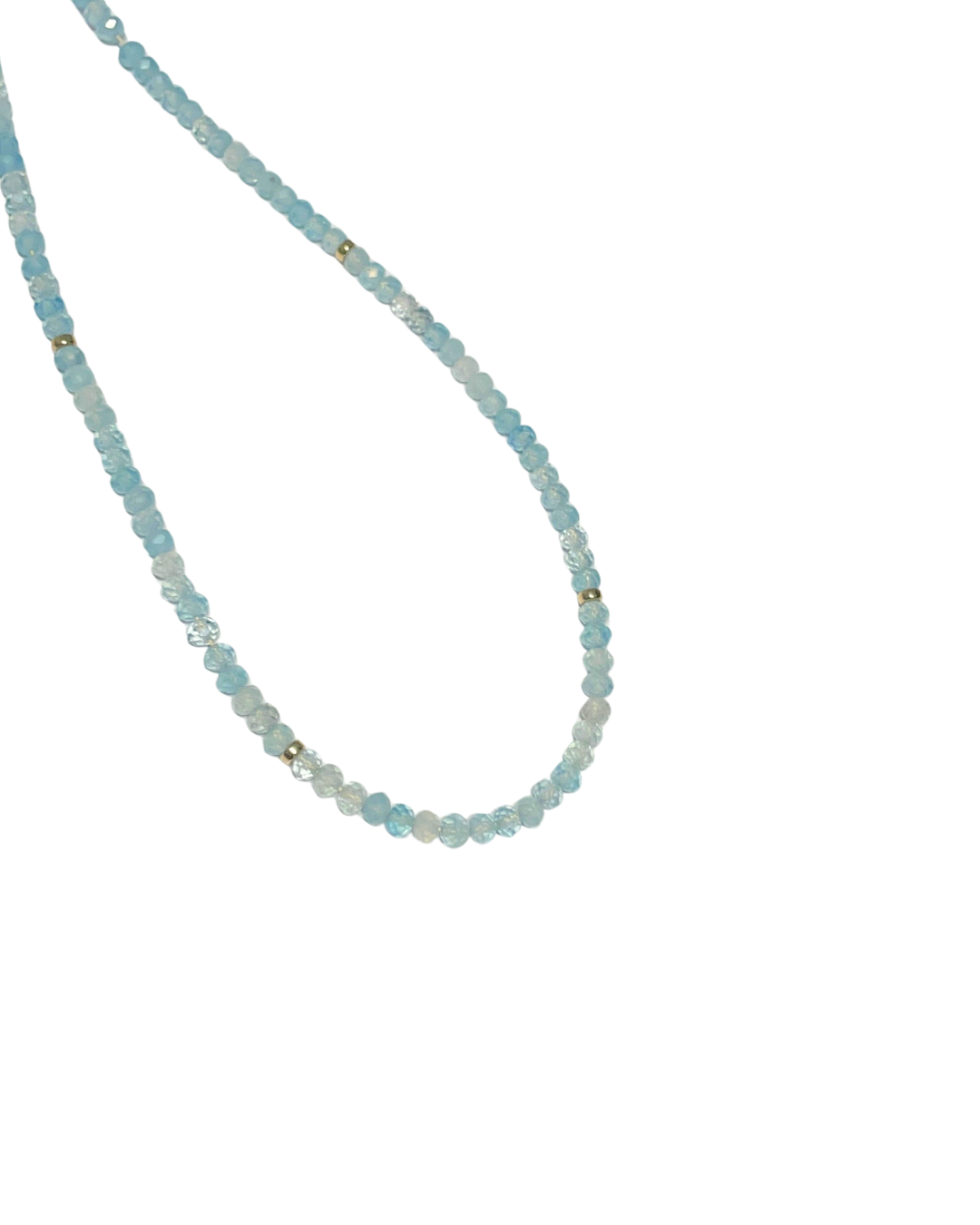 FACETED RONDELLE CHOKER - AQUAMARINE