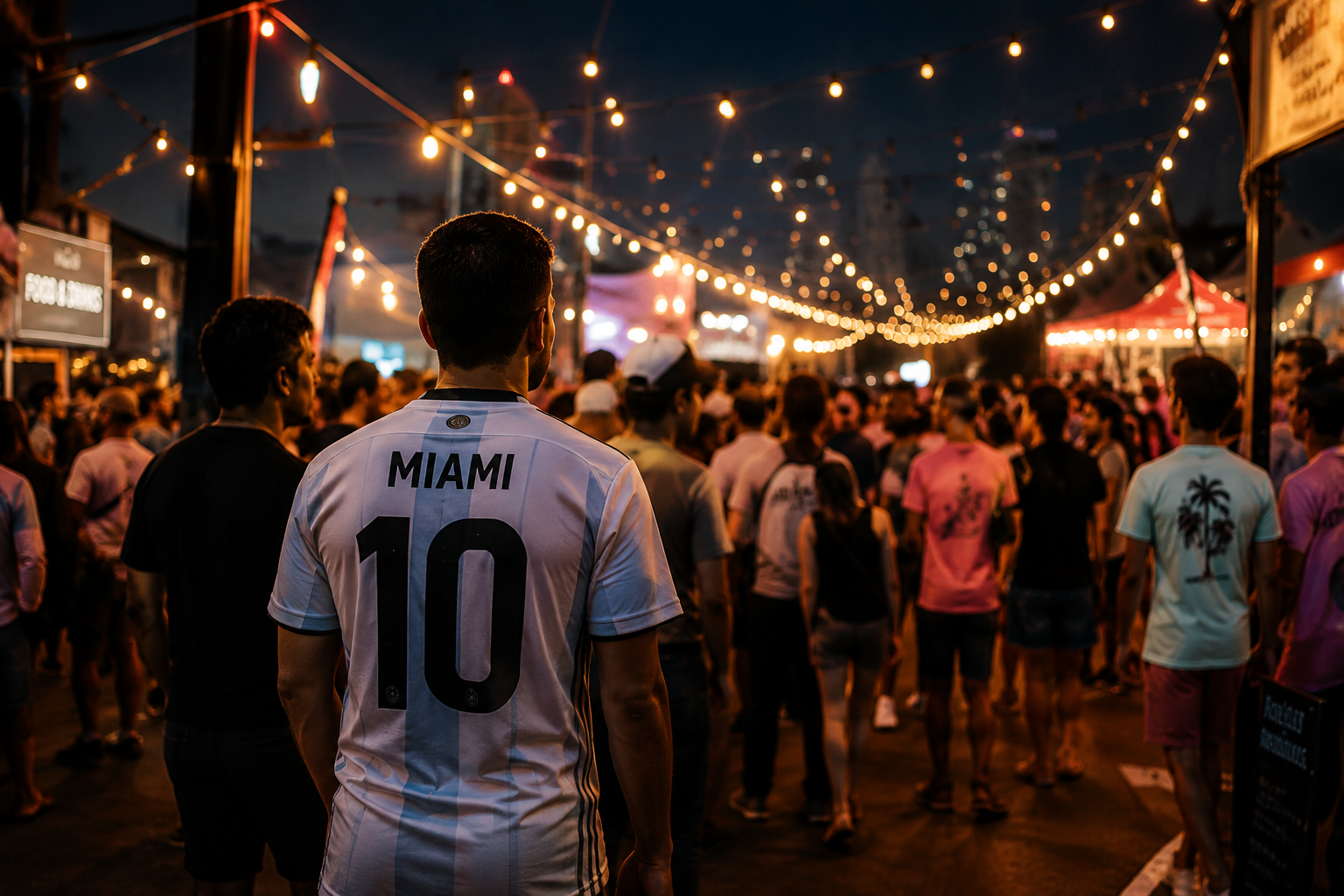 Fans gathering at a community World Cup watch party.