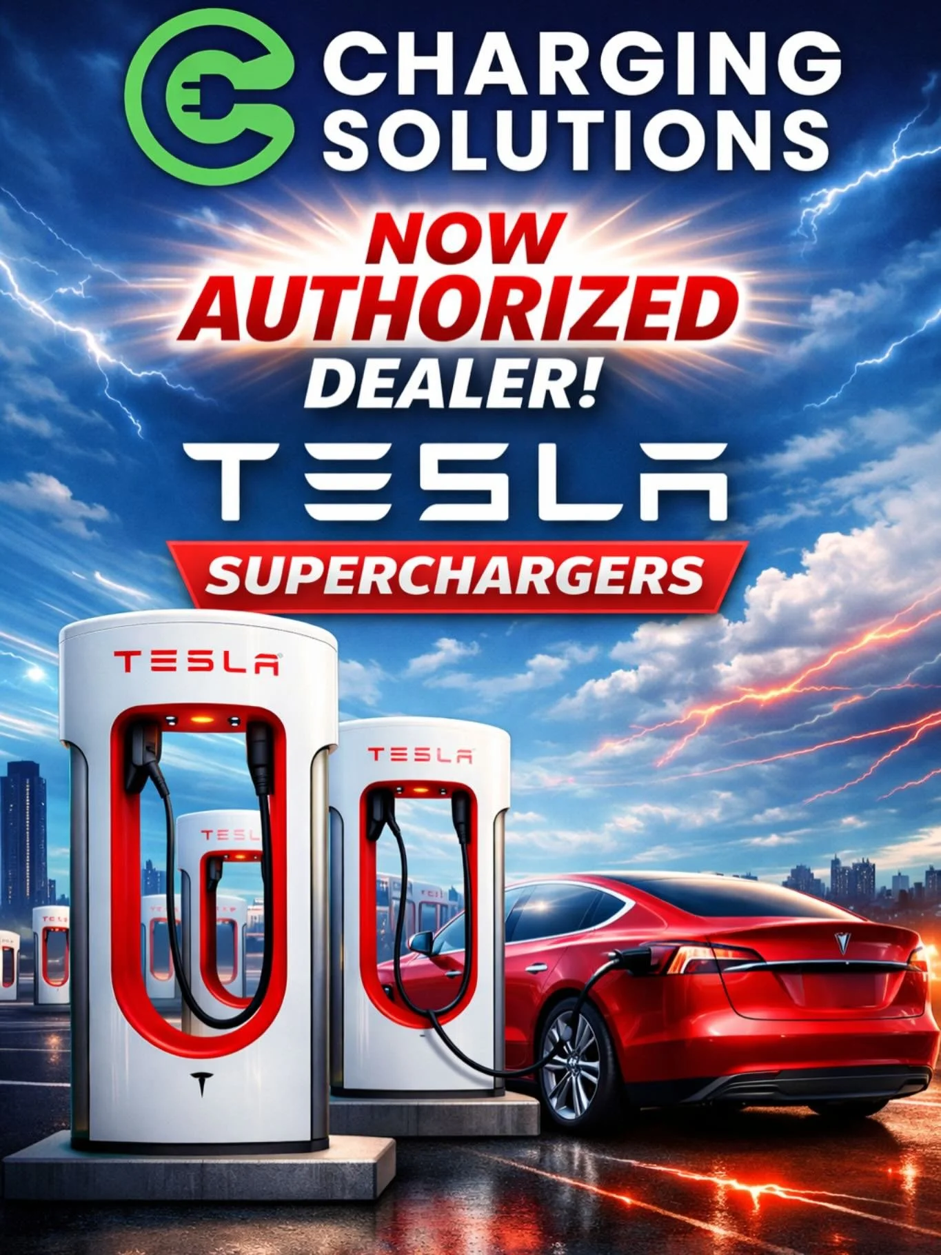 Charging Solutions is now an authorized provider of Tesla Super Chargers! DM for details on how we can set you up with Level 3 charging.

@katie.regenthal #evcharging #tesla