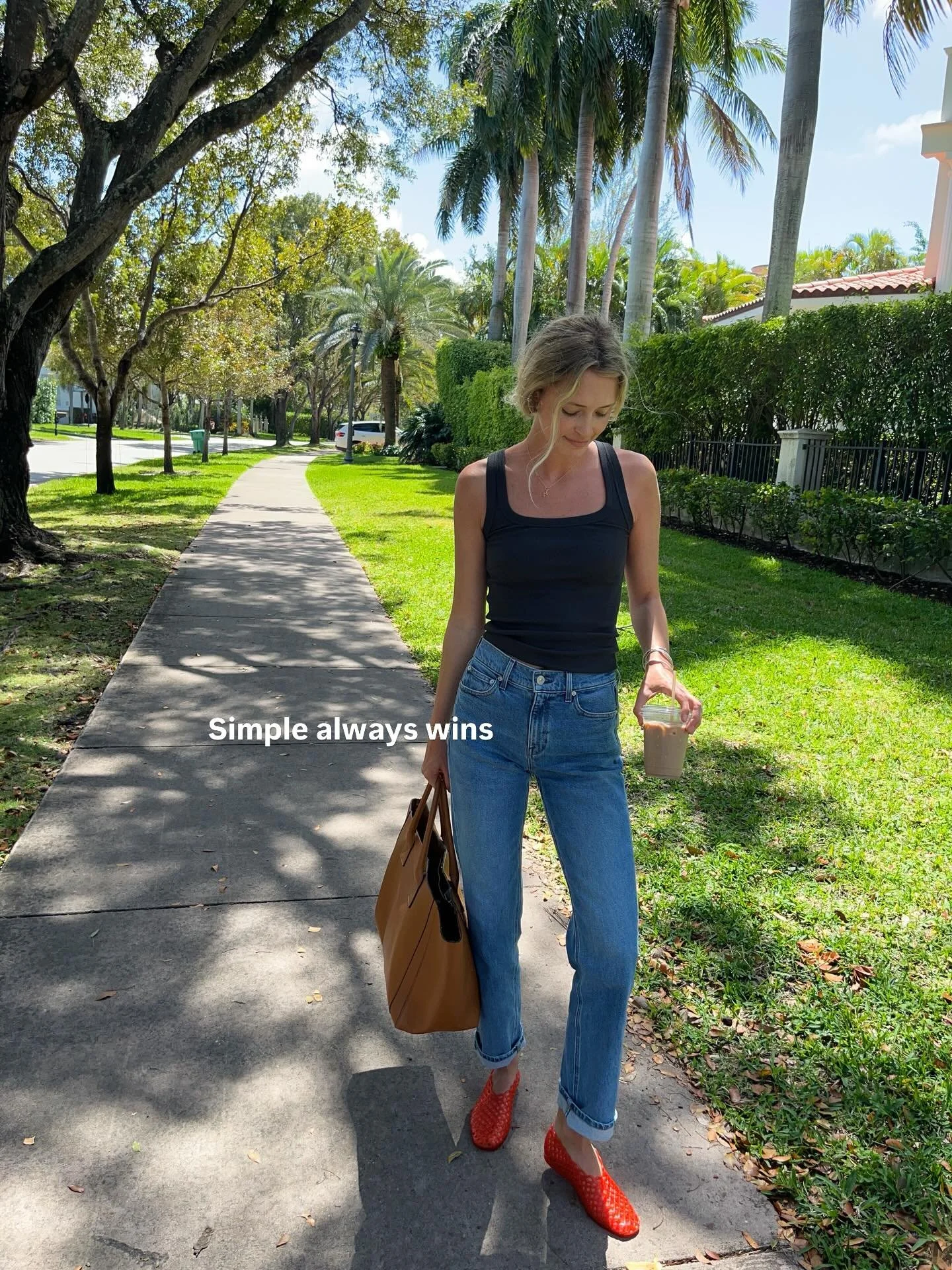 Simple always wins for me! My first outfit video on this account was jeans and a tank. It&rsquo;s something I&rsquo;ve always felt really good in. Find what works and stick with it 🤍

Comment links for these closet staples