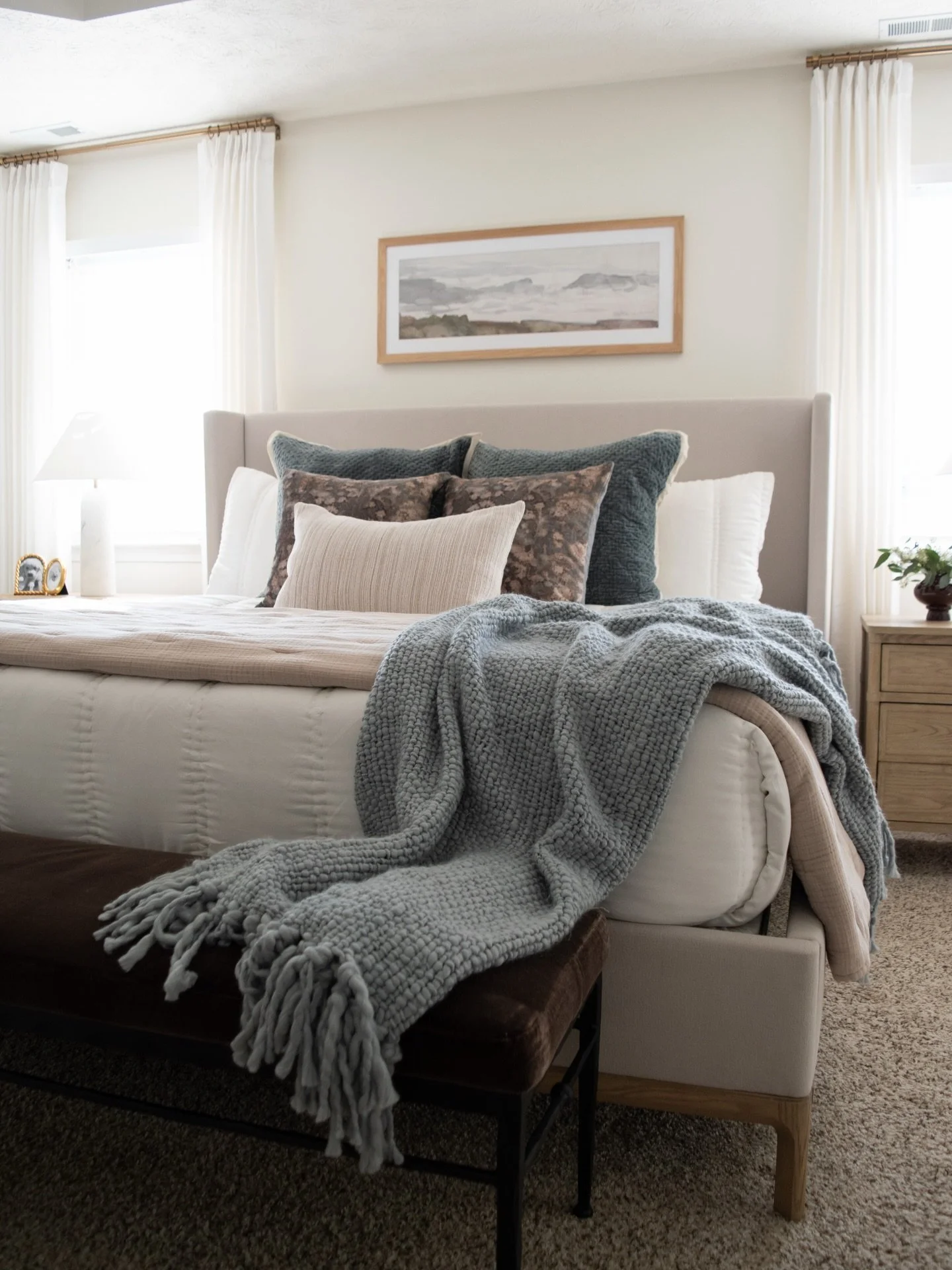 Imagine ending your day here.

We designed this primary bedroom to feel like a deep breath. We used serene tones, plush textures, and a palette that whispers instead of shouts.

It&rsquo;s peaceful, personal and exactly the retreat our clients needed