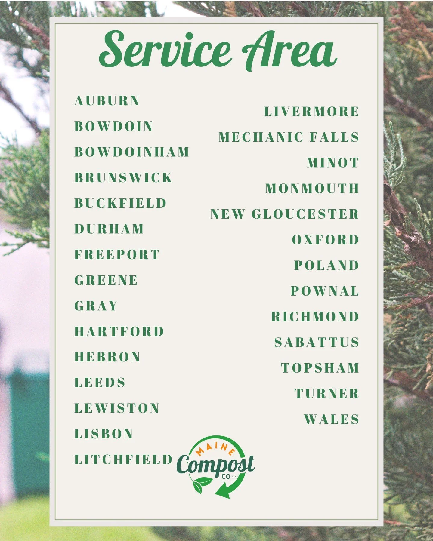Big news! We&rsquo;ve expanded our service area! 🌱 Thanks to growing demand from our amazing community, more Maine towns can now enjoy our residential &amp; commercial curbside composting service. Sign up today and start turning your scraps into soi