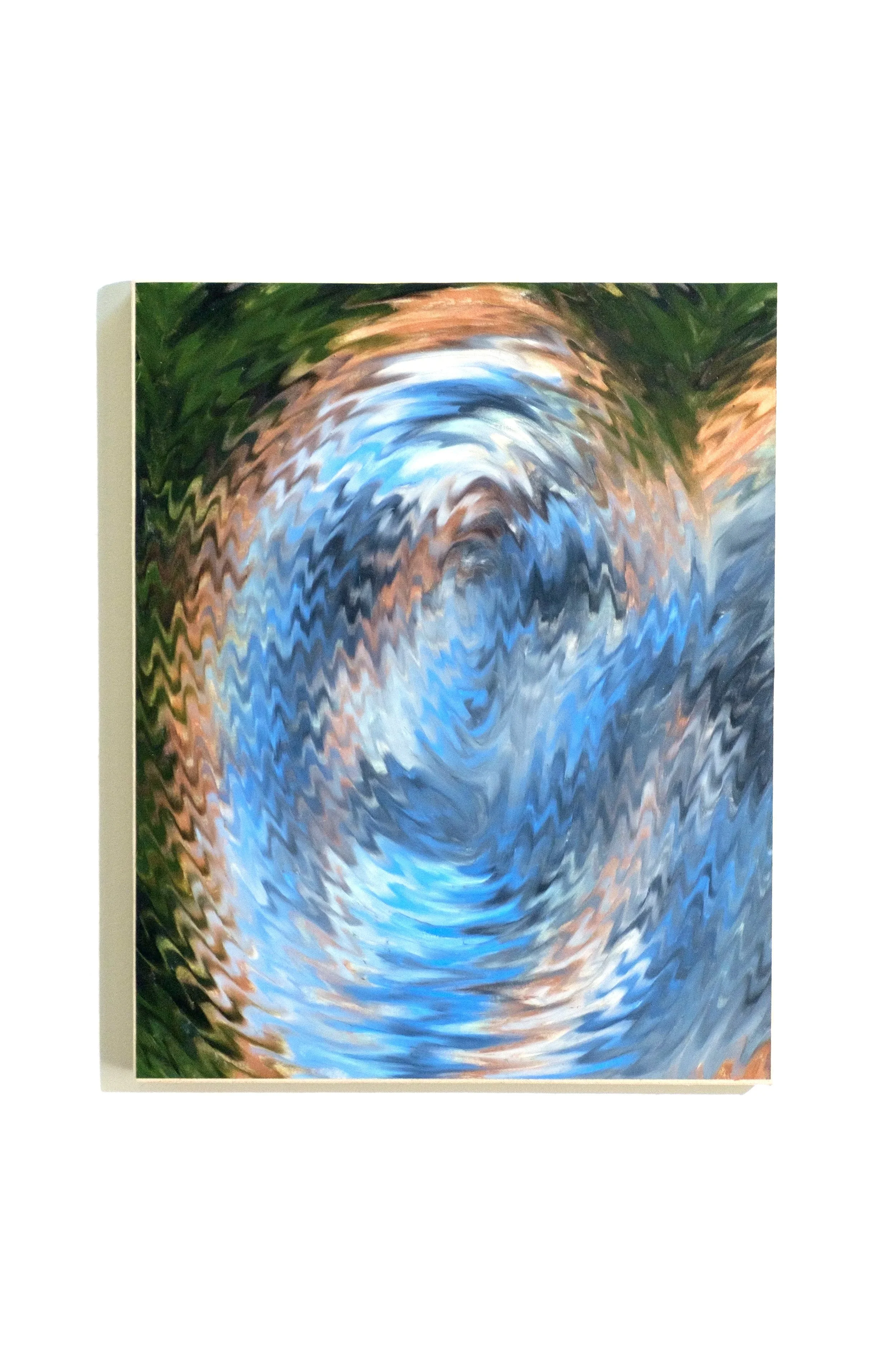 This was Always Meant to be the Plan, 2023, Oil stick on paper, mounted on canvas stretched panel, 16x20 in., $1,500