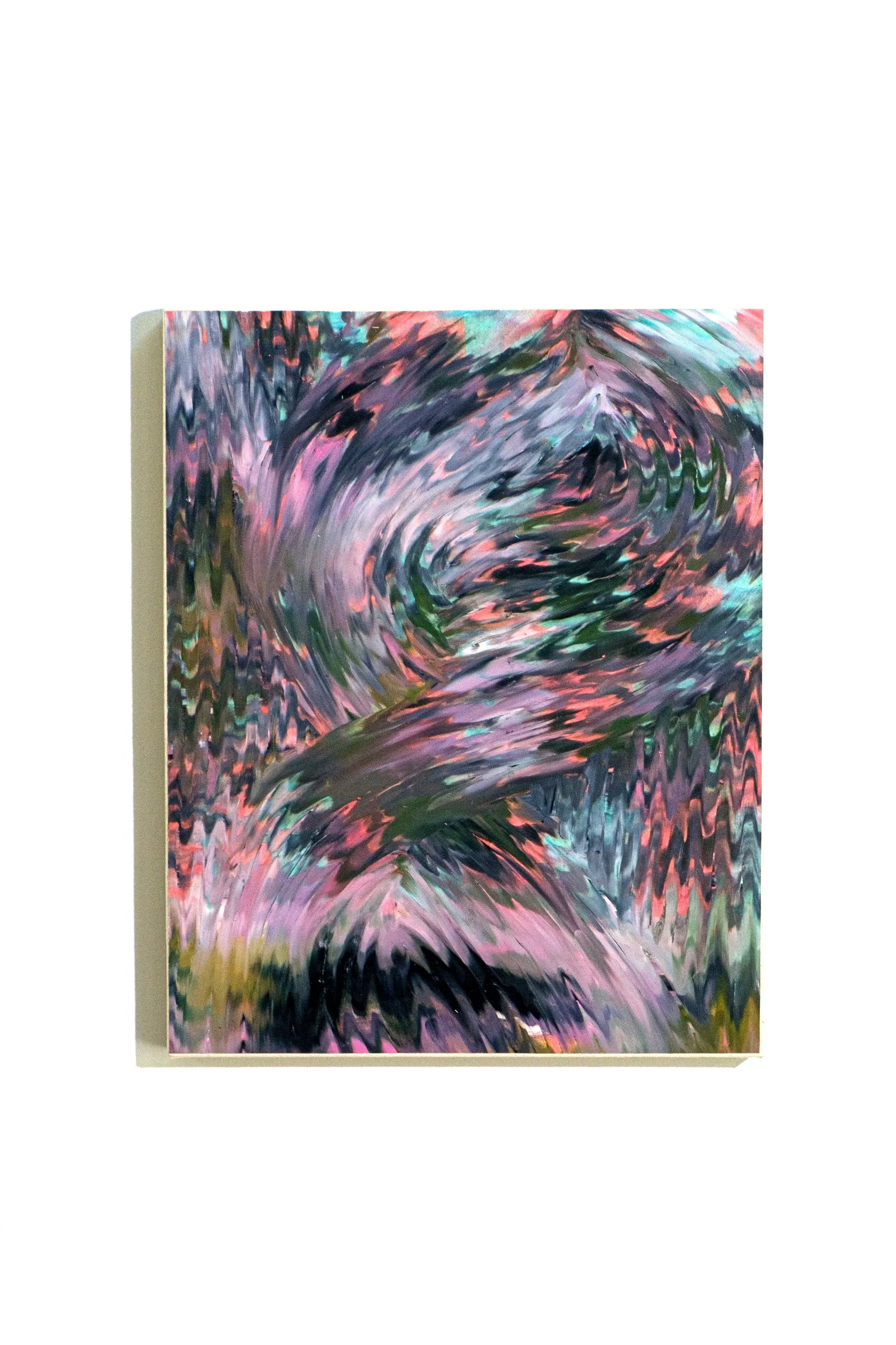It Almost Killed Me. Thank God., 2023, Oil stick on paper, mounted on canvas stretched panel, 16x20 in., $1,500