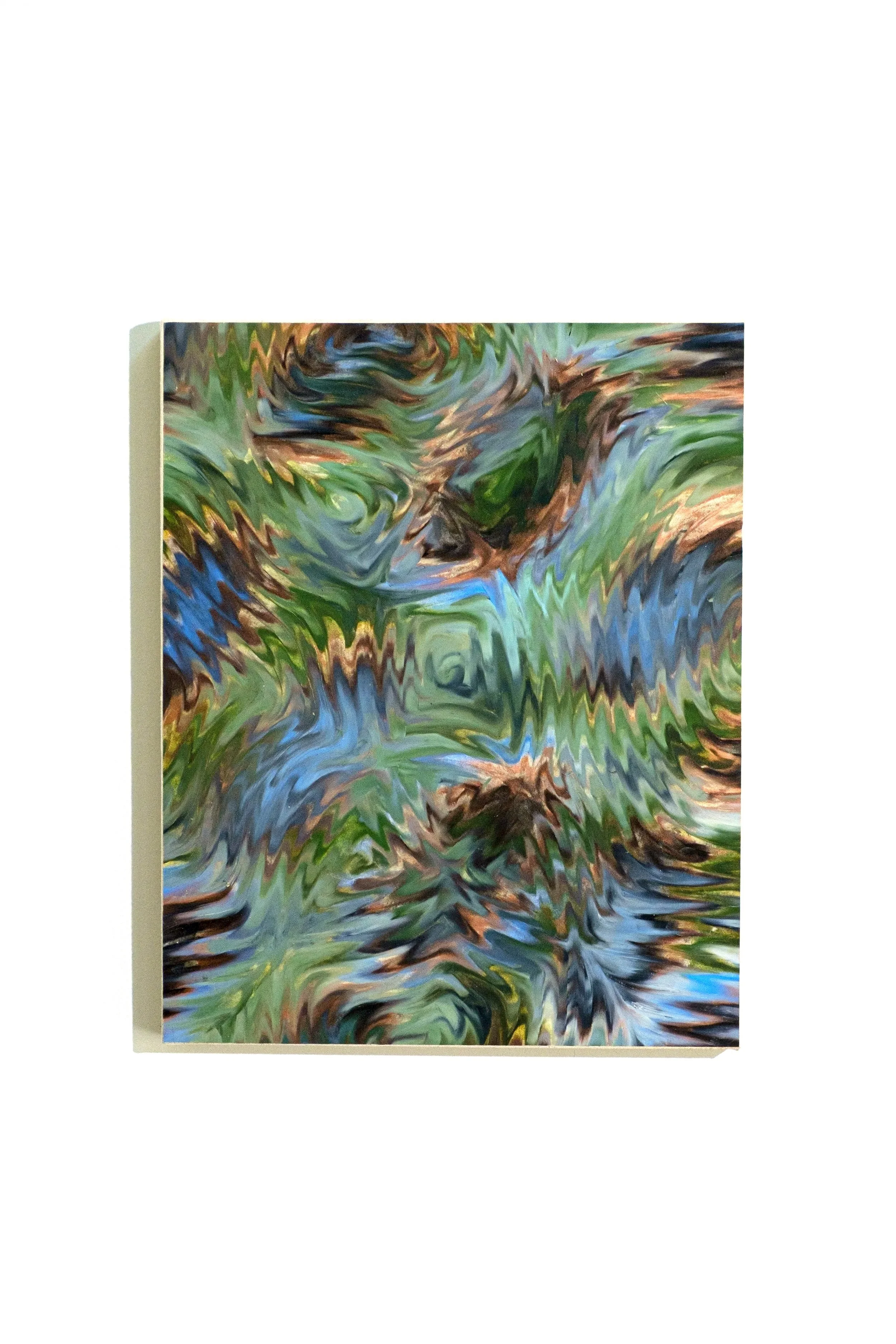 A Cut Made in Stone that Never Stops Growing, 2023, Oil stick on paper, mounted on canvas stretched panel, 16x20 in., $1,500