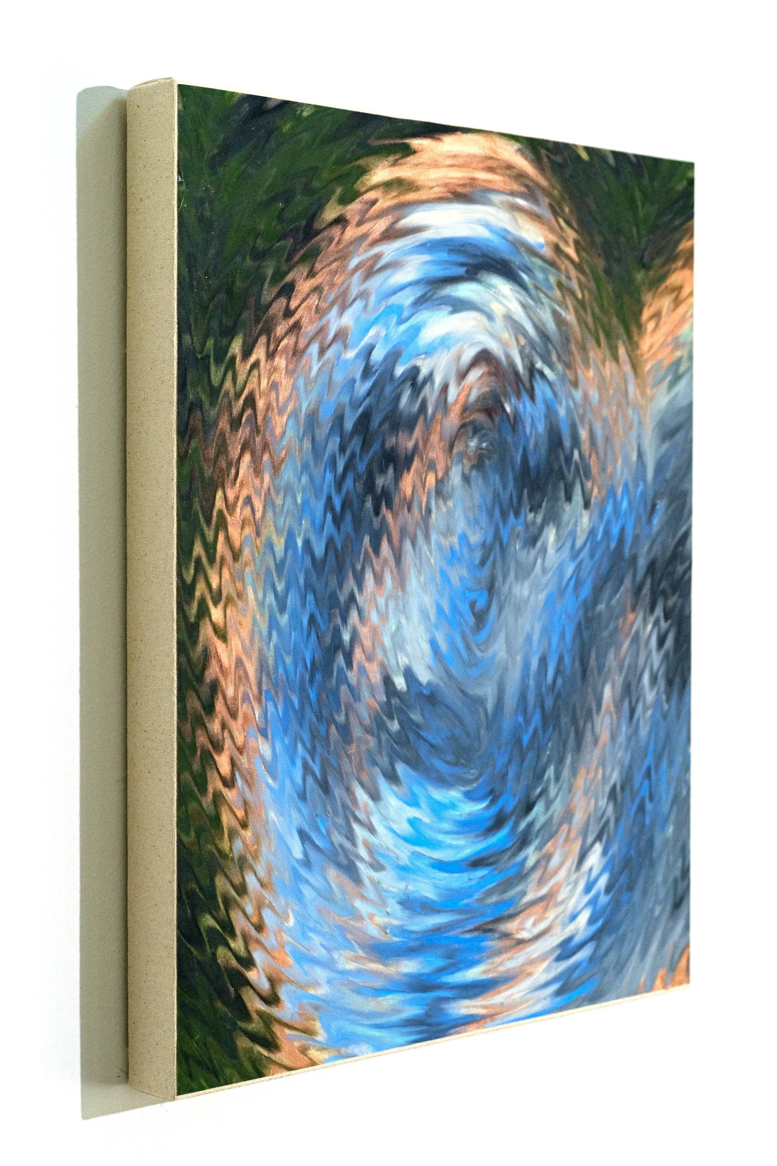 This was Always Meant to be the Plan, 2023, Oil stick on paper, mounted on canvas stretched panel, 16x20 in., $1,500