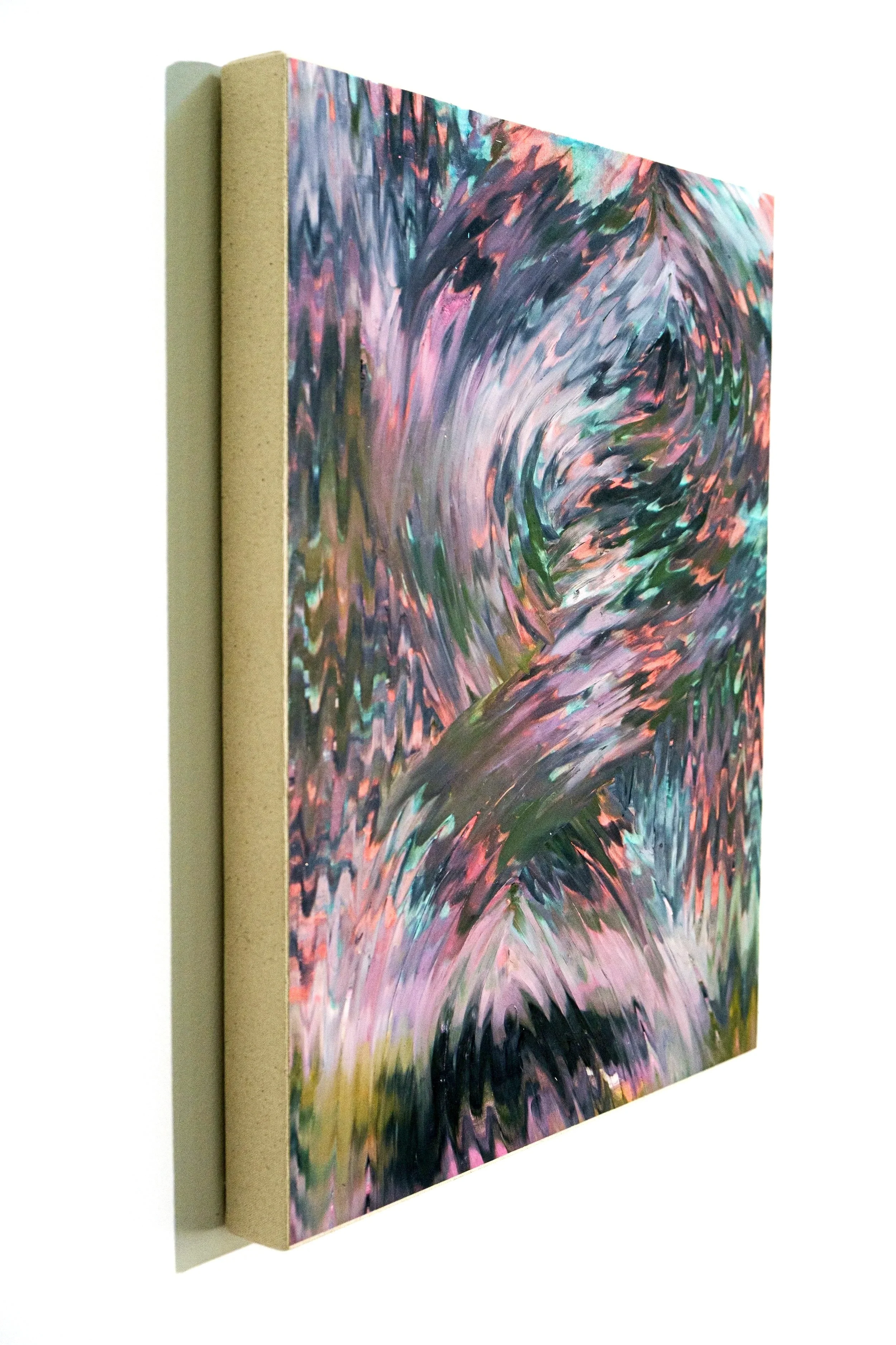 It Almost Killed Me. Thank God., 2023, Oil stick on paper, mounted on canvas stretched panel, 16x20 in., $1,500