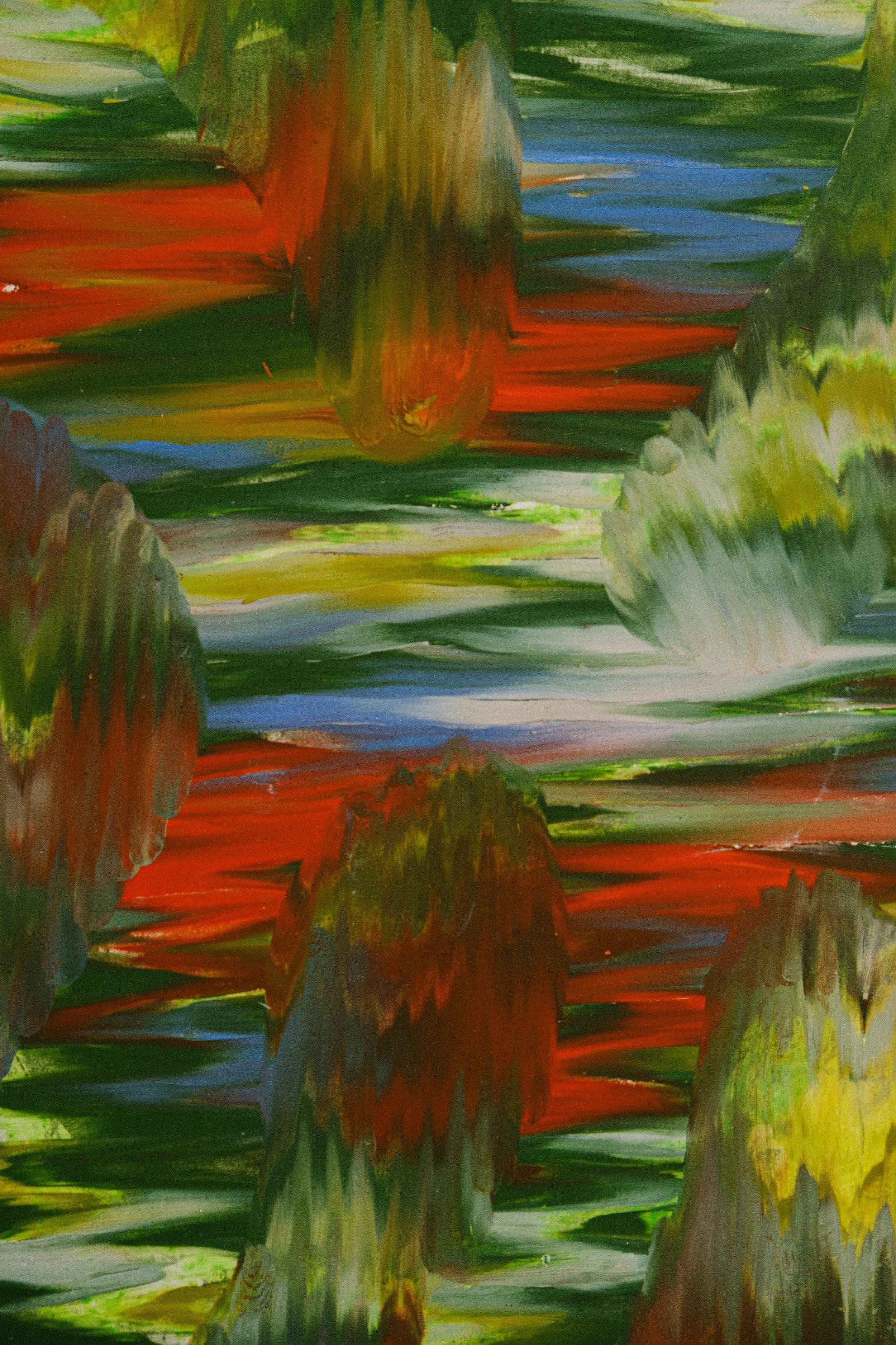 A Carving, 2023, Oil stick on paper, mounted on canvas stretched panel, 16x20 in., $1,500