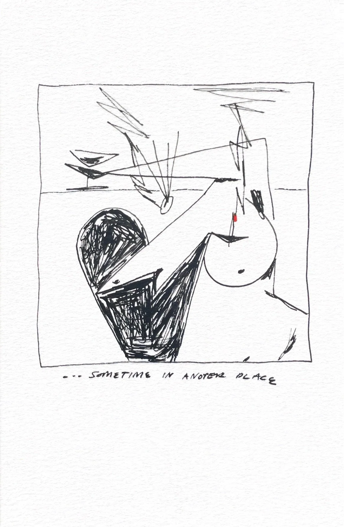 ...Sometimes in Another Place, 5.5 x 8.5 in, Acrylic marker on watercolor paper, $400
