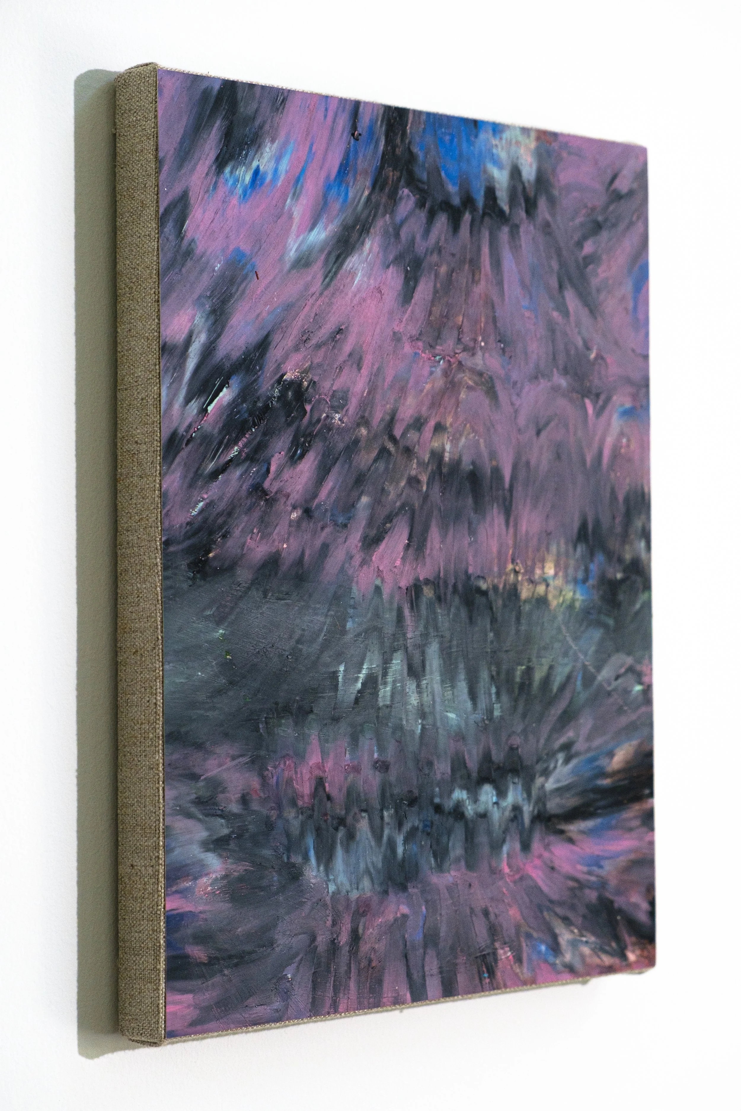 Intercession I, 2025, Oil stick on paper, mounted on linen stretched panel, 11x14 in., $800