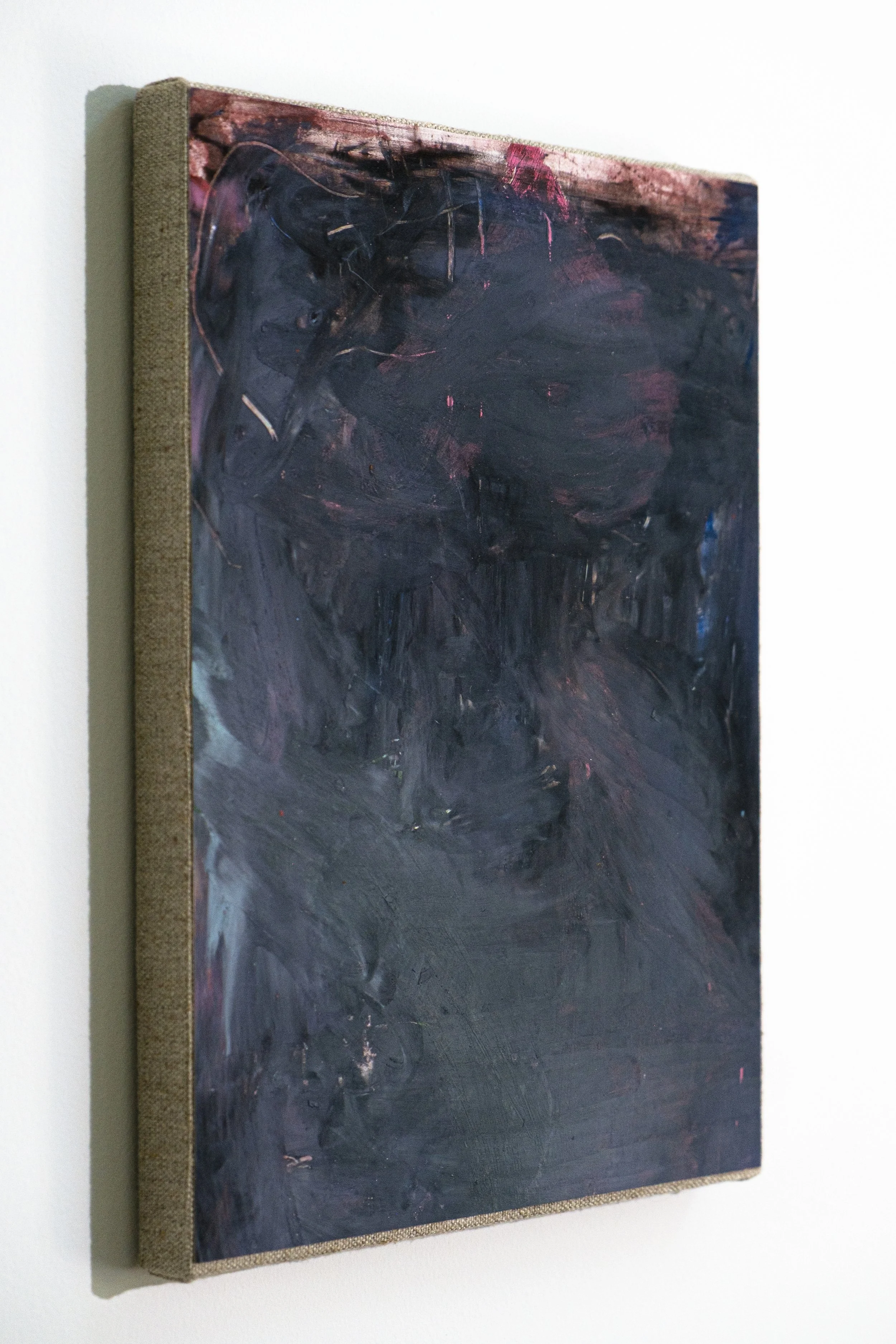 Intercession V, 2025, Oil stick on paper, mounted on linen stretched panel, 11x14 in., $800