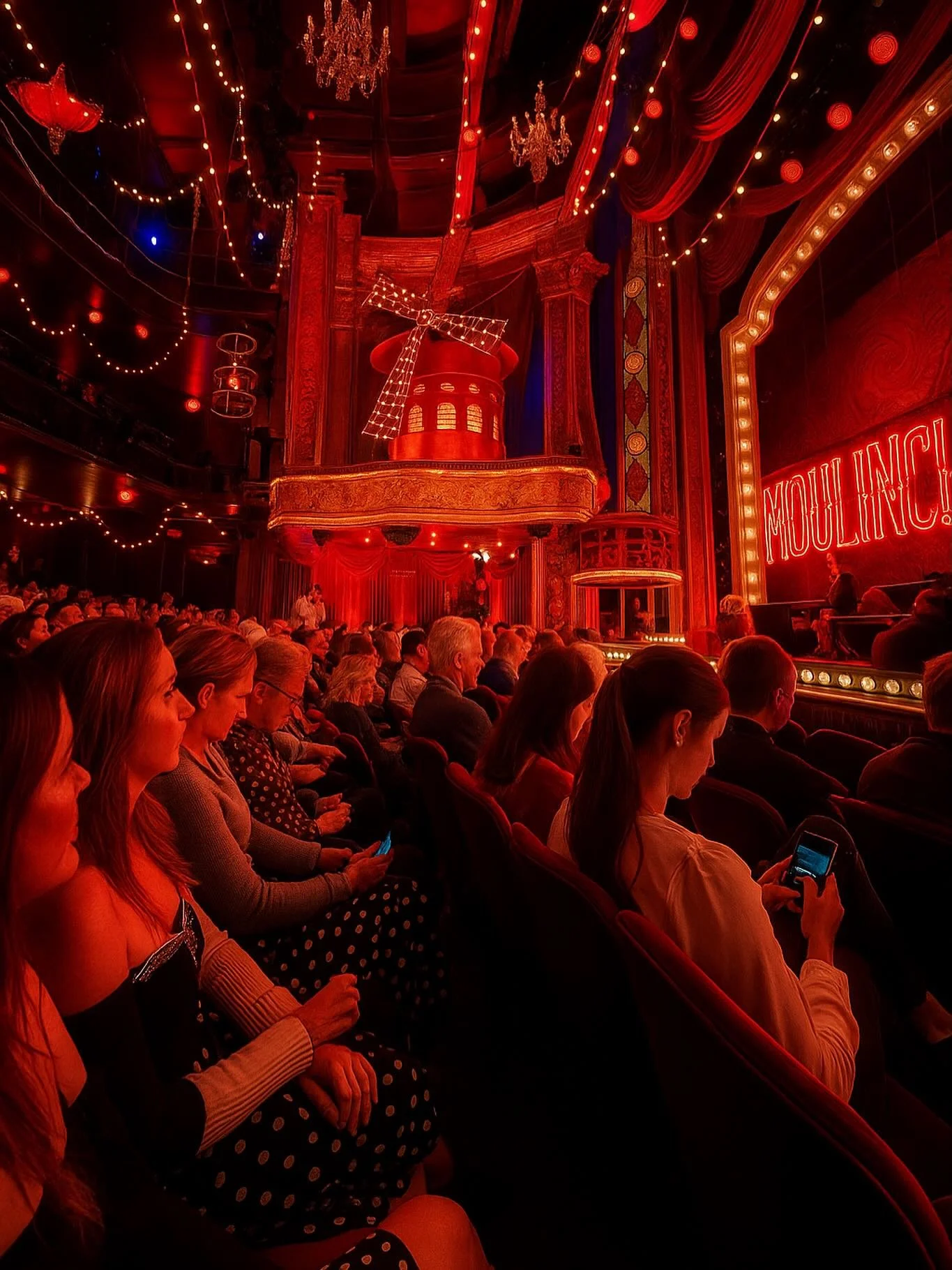Magic in London&rsquo;s theatre district 💫
Tonight&rsquo;s performance: Moulin Rouge! The Musical at @piccadillytheatre 🎭
Shot from deep in the red glow of the stage &mdash; still buzzing from the spectacle!

📍 West End, London
✨ #MoulinRouge #Pic