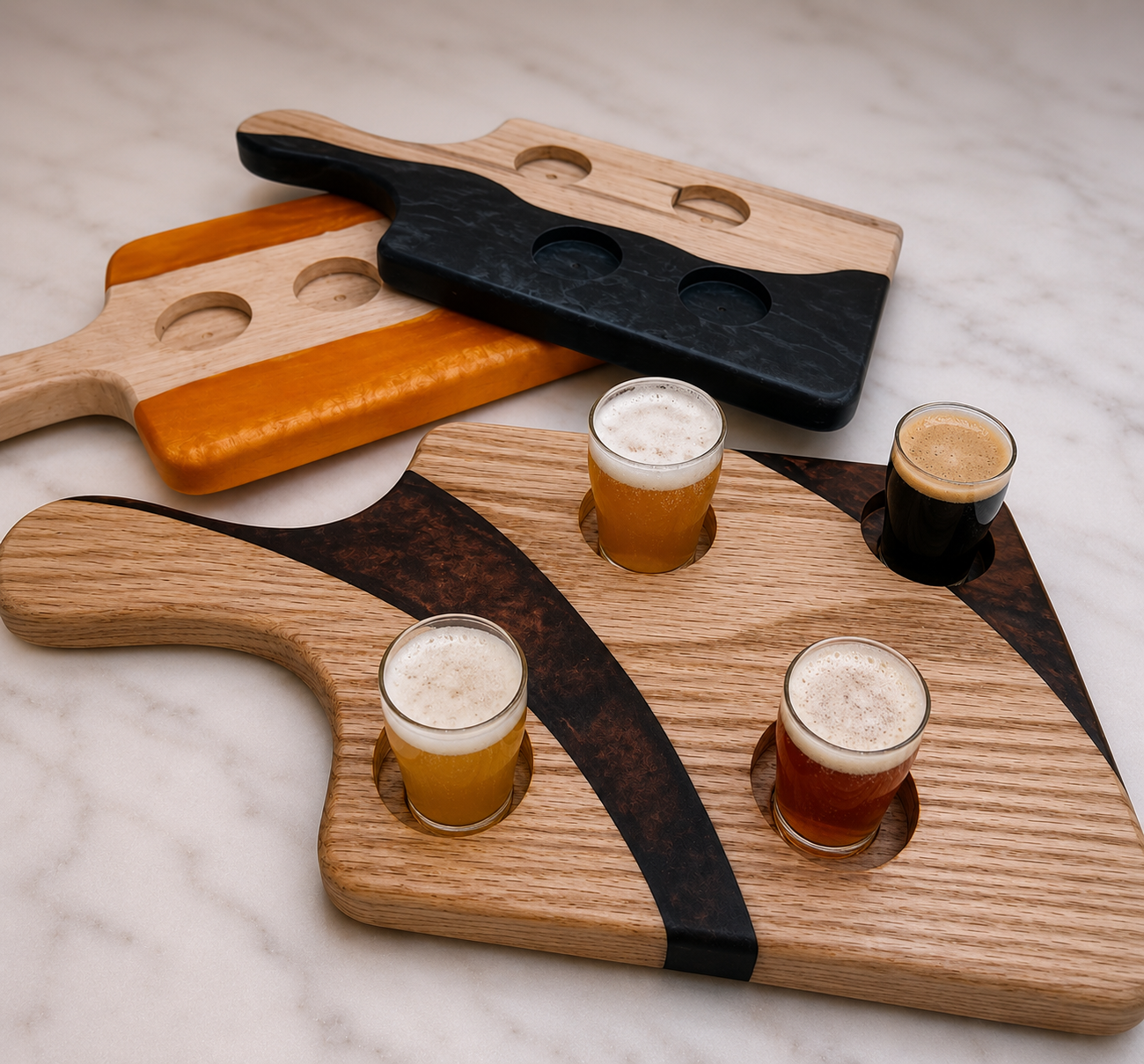Wood + Epoxy Beer Flight Class — Orange