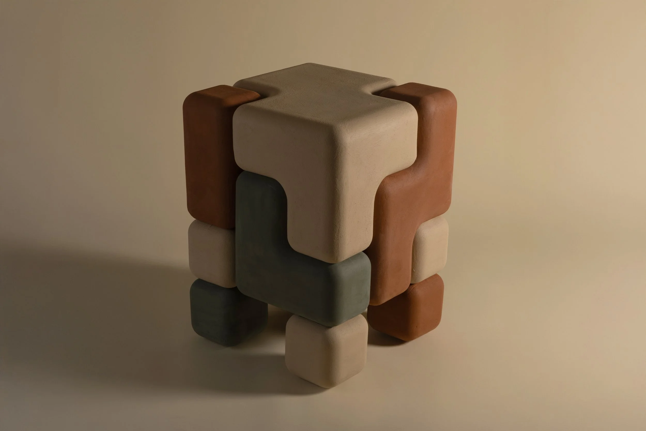 Cube Stack Side Tabe - 21" H × 16" W × 16" D