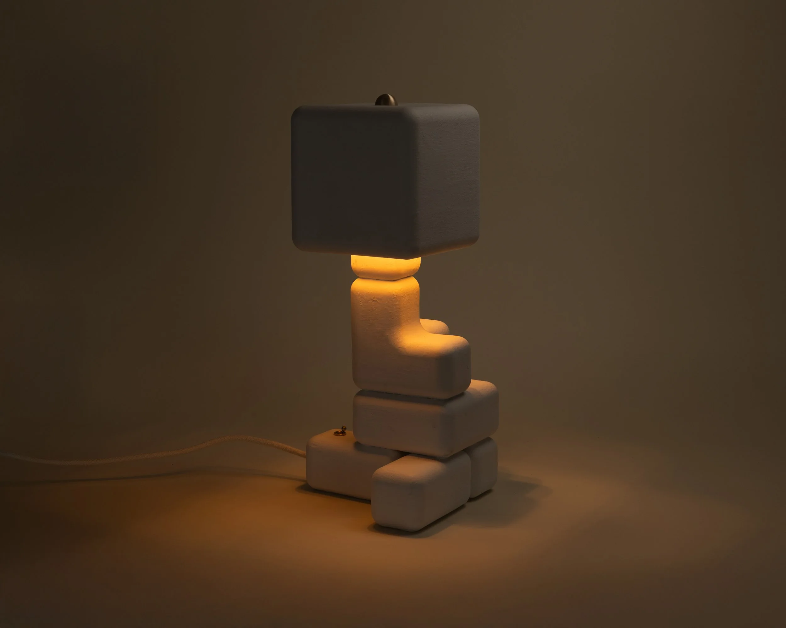Cube Stack Lamp - 17.5" H × 8"