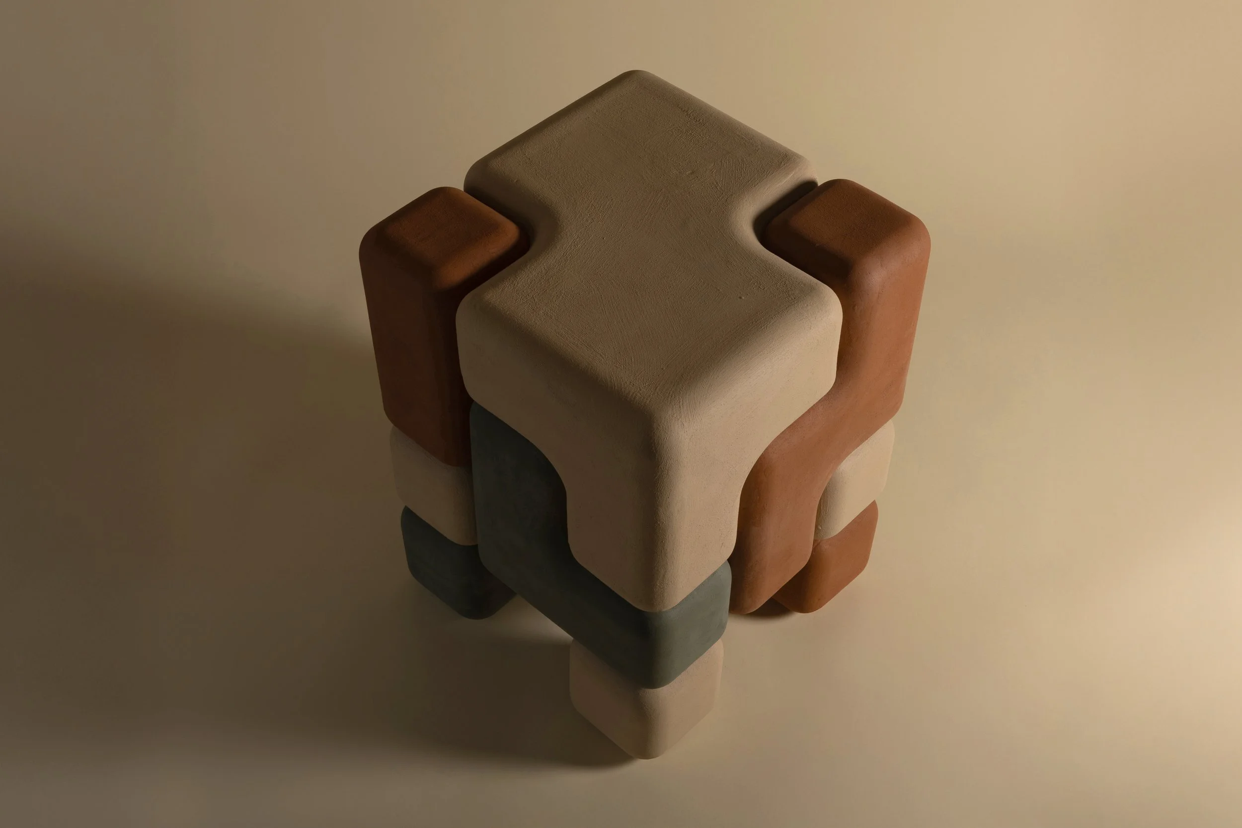 Cube Stack Side Tabe - 21" H × 16" W × 16" D
