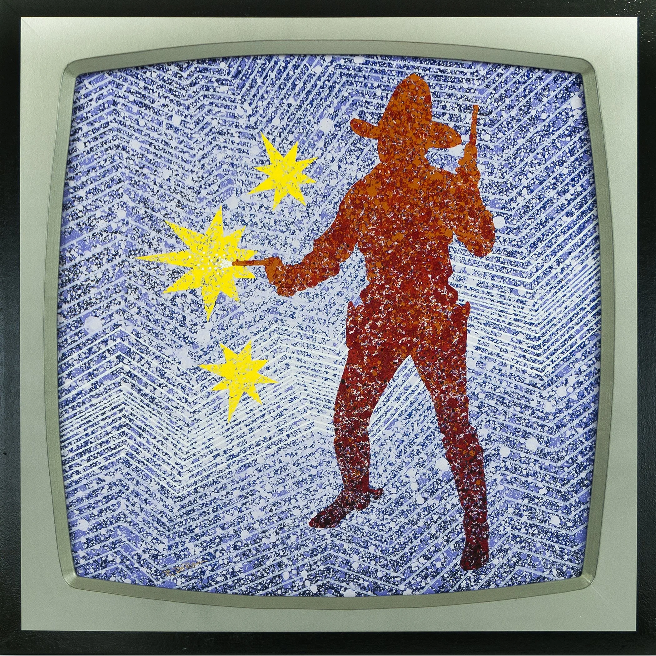 Bang! Bang! Bang! - 24 x 24  Acrylic/hardboard with custom wood frame