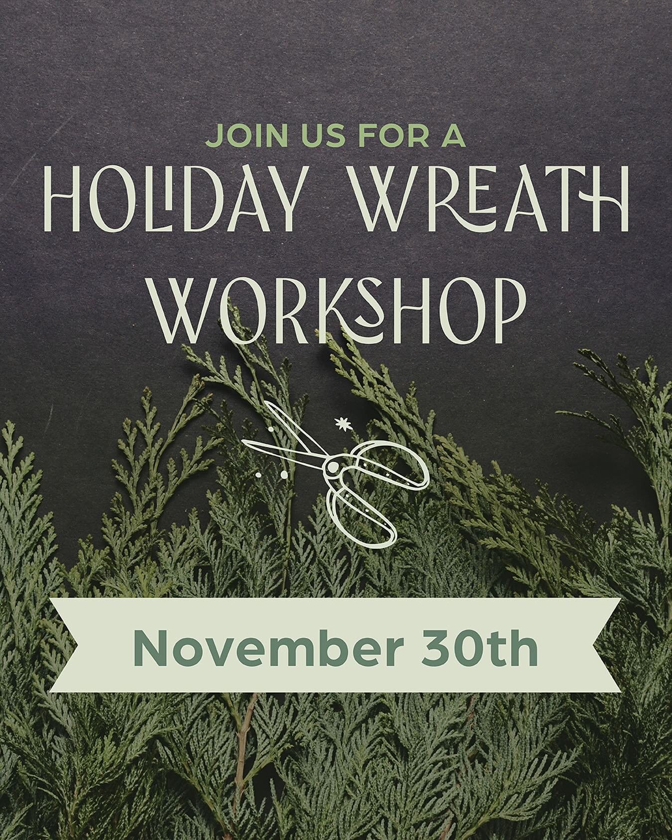 Come celebrate the holidays with us at the farm in our brand-new barn as we design wreaths to take home! You&rsquo;ll learn how to build your own wreath using classic greenery, and then we&rsquo;ll decorate them together with beautiful and unusual fo