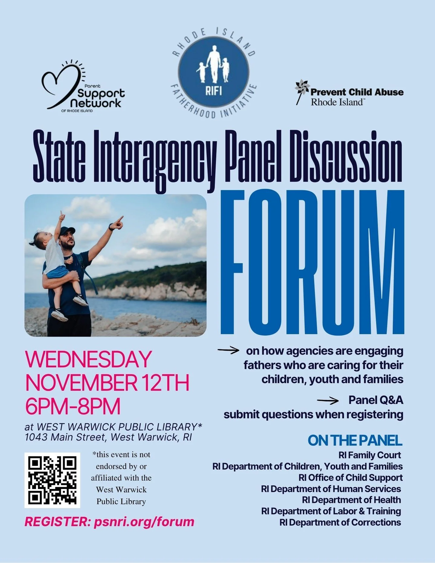 We had a full house last time and planning for another successful fatherhood forum November 12th! 

Please submit your questions for the panel when registering. 

Sign up at psnri.org/forum