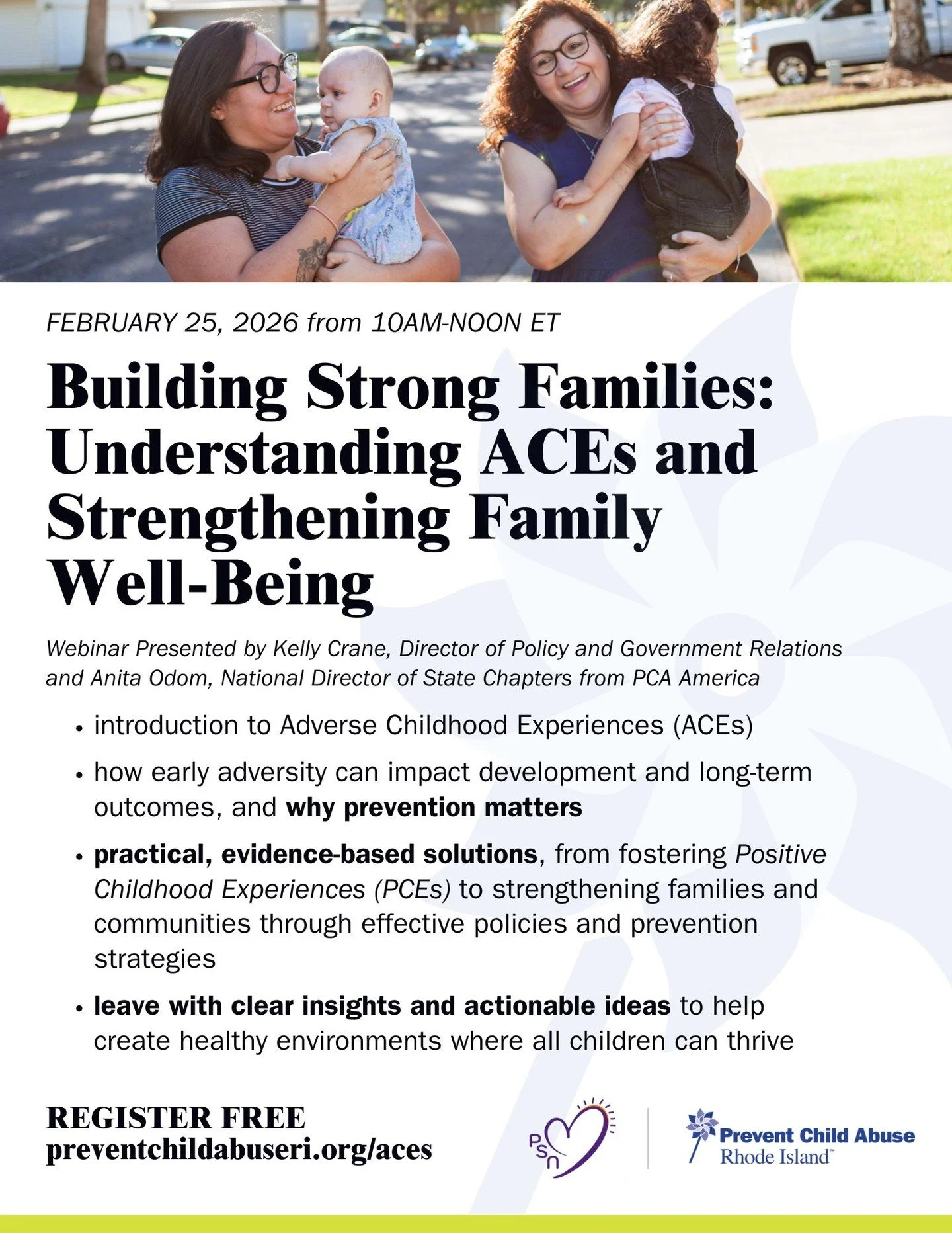 Strong families don&rsquo;t happen by accident&mdash;they&rsquo;re built with knowledge, support, and prevention. 💜

📅 Feb 25 | 10 AM&ndash;12 PM ET
🎓 FREE webinar: Building Strong Families

Learn how understanding ACEs and promoting Positive Chil