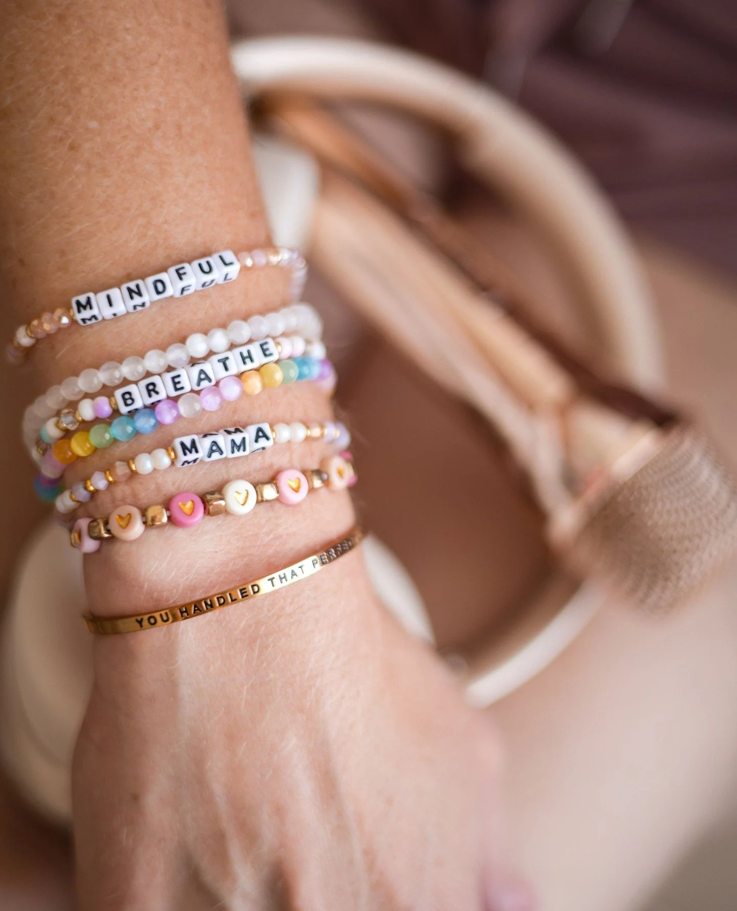 We&rsquo;re a little obsessed with our bracelet stacks - especially our MantraBands and Little Words Project pieces. ✨ Each one is a little reminder to slow down, set intentions, and celebrate all the things you&rsquo;re handling perfectly (even when