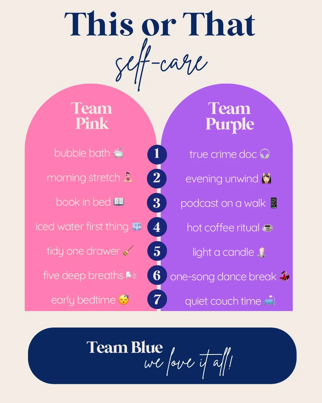 Self-care doesn&rsquo;t have to look a certain way.⁠
⁠
Some days it&rsquo;s a bubble bath.⁠
Some days it&rsquo;s true crime and pretending laundry doesn&rsquo;t exist.⁠
Some days it&rsquo;s five deep breaths so you don&rsquo;t lose it before noon. 😅