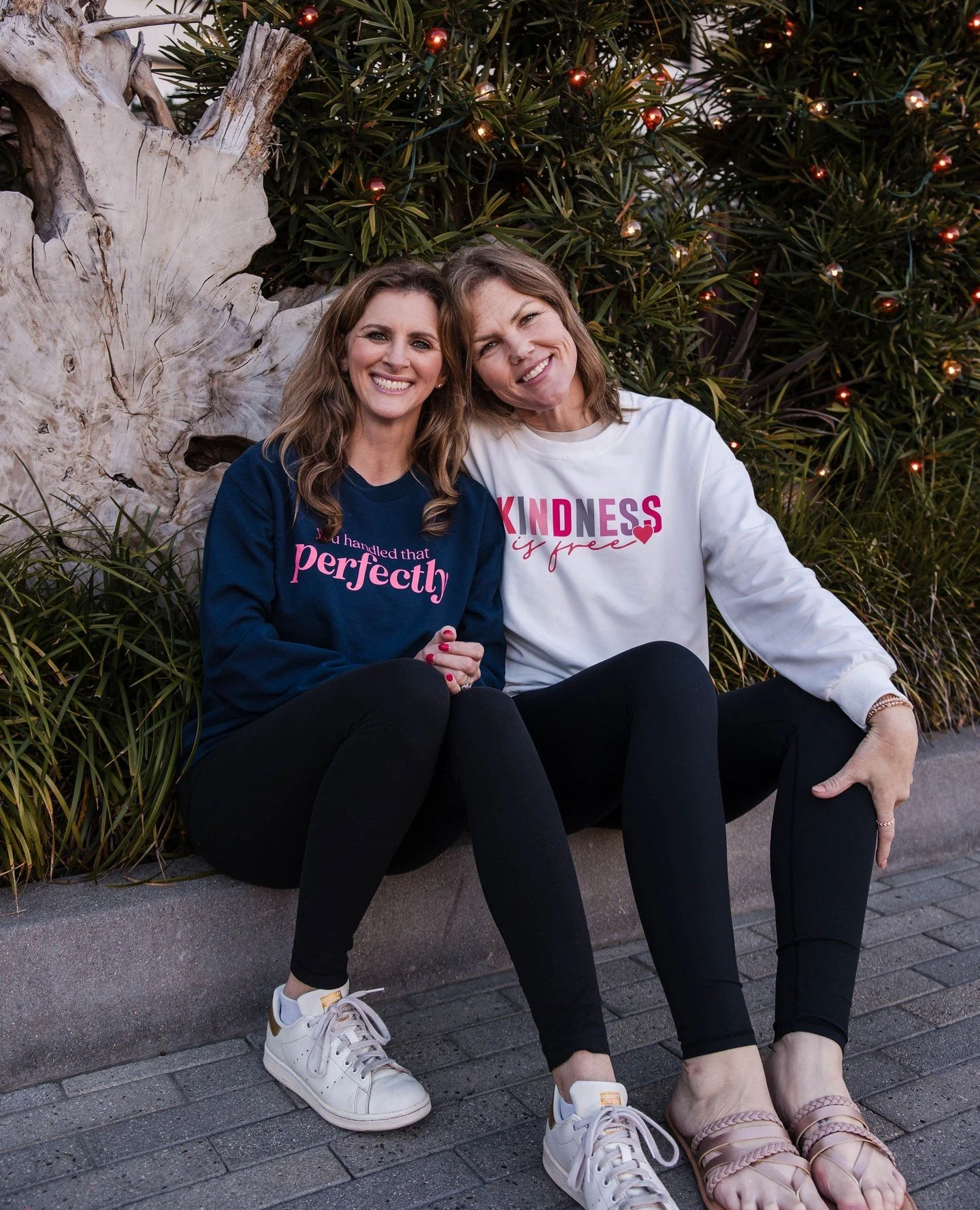 Kindness 🤝 community⁠
Name a better duo&hellip; we&rsquo;ll wait. 😎⁠
⁠
Two things we always wear on our sleeves (sometimes literally). Carly in You Handled That Perfectly swag &amp; Kelly in Kindness - and together? Pure magic. ✨⁠
⁠
T-minus two day