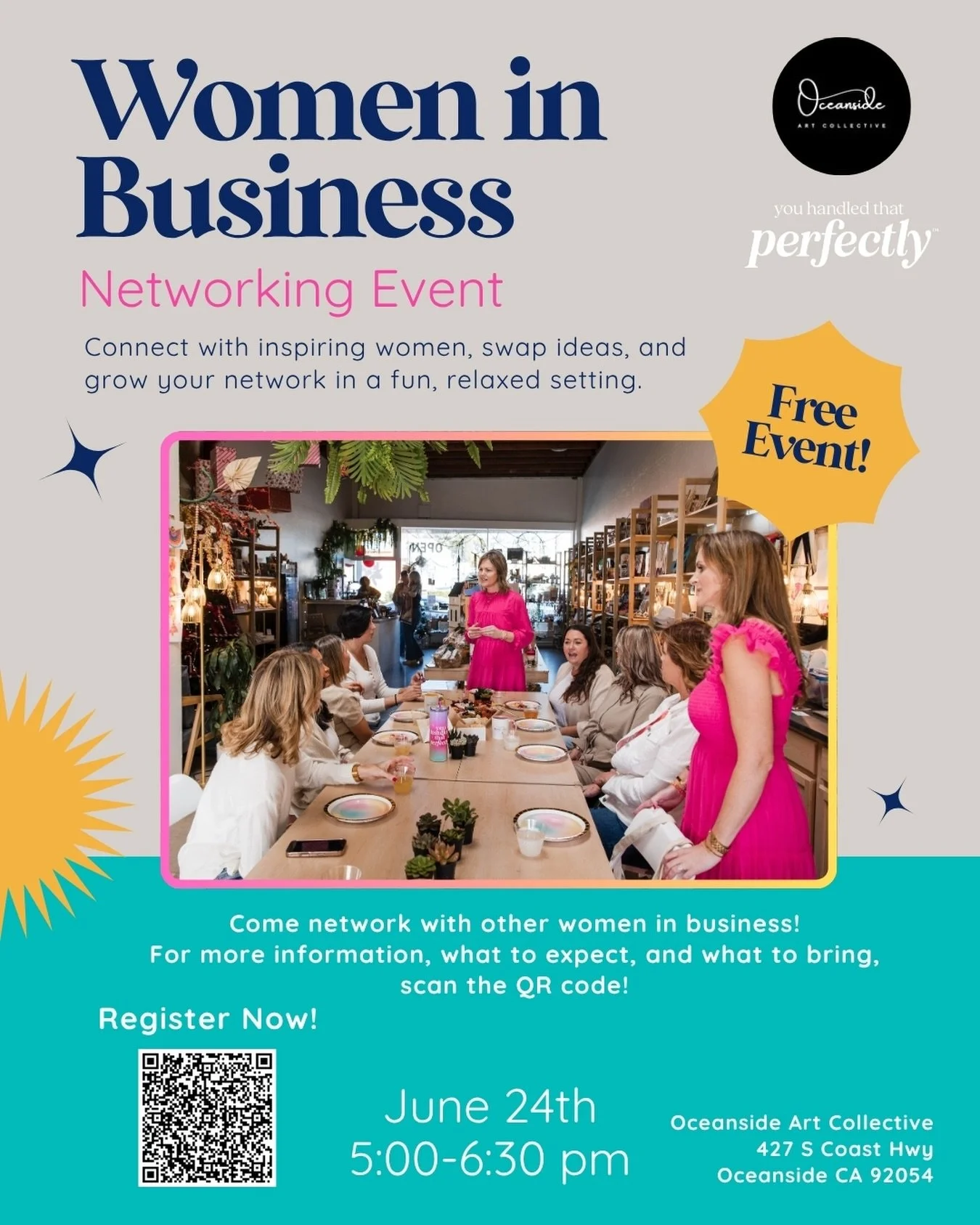 ONLY A FEW SPOTS LEFT! 

We are so excited about this event with @oceansideartcollective ! Come join us for night of community, gathering, and networking. It&rsquo;s inspiring to see all the women in this community taking initiative and building busi