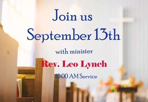 Invitation to join a church service  every Sunday at 10:00 AM. Sermon title:  "THE NAME I ANSWER TO…"  Scripture:  Isaiah 43: 1-7