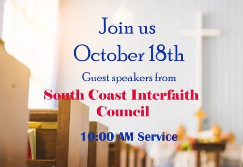 Invitation to join a church service  every Sunday at 10:00 AM. Sermon title:  "THE NAME I ANSWER TO…"  Scripture:  Isaiah 43: 1-7