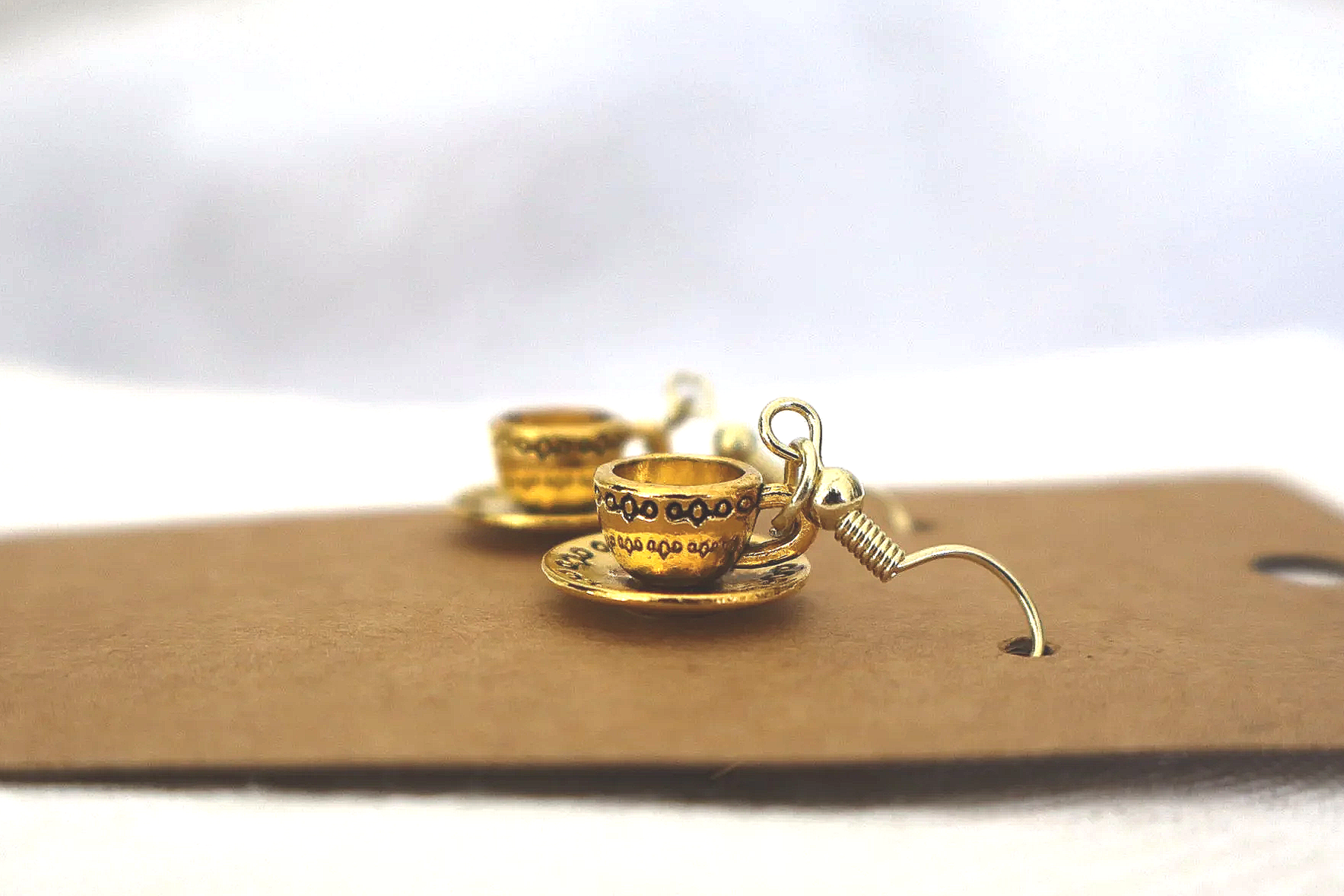 Gold Teacup Earrings