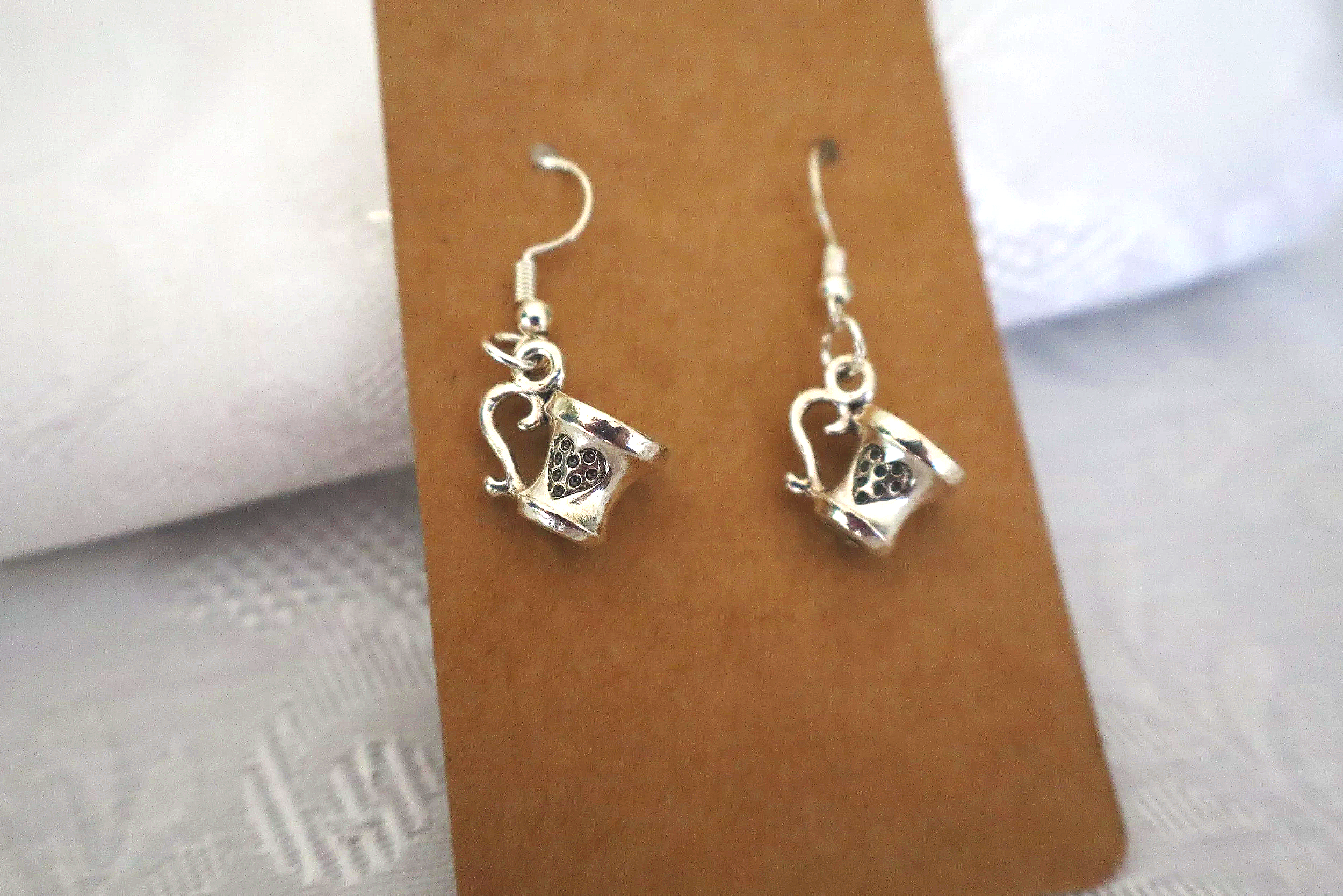 Silver Tea Cup Earrings