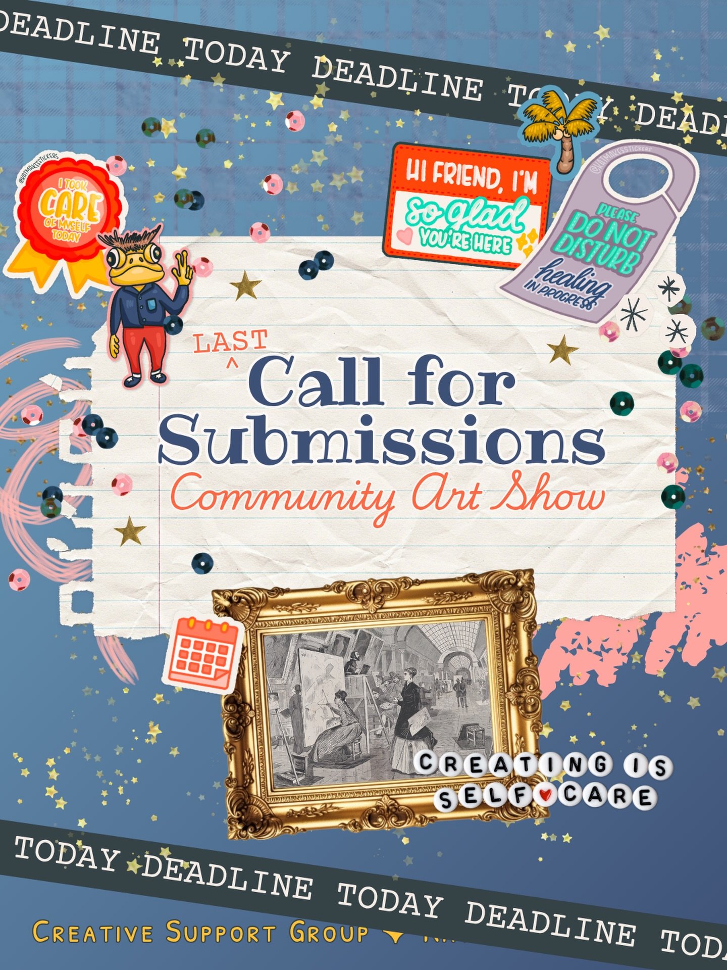 ⏰ Last call for Community Art Show submissions!

If you&rsquo;ve been thinking, &ldquo;I should submit something&hellip;&rdquo; this is your sign to stop overthinking and gather your three pieces.

I&rsquo;m looking for artwork that represents your:
