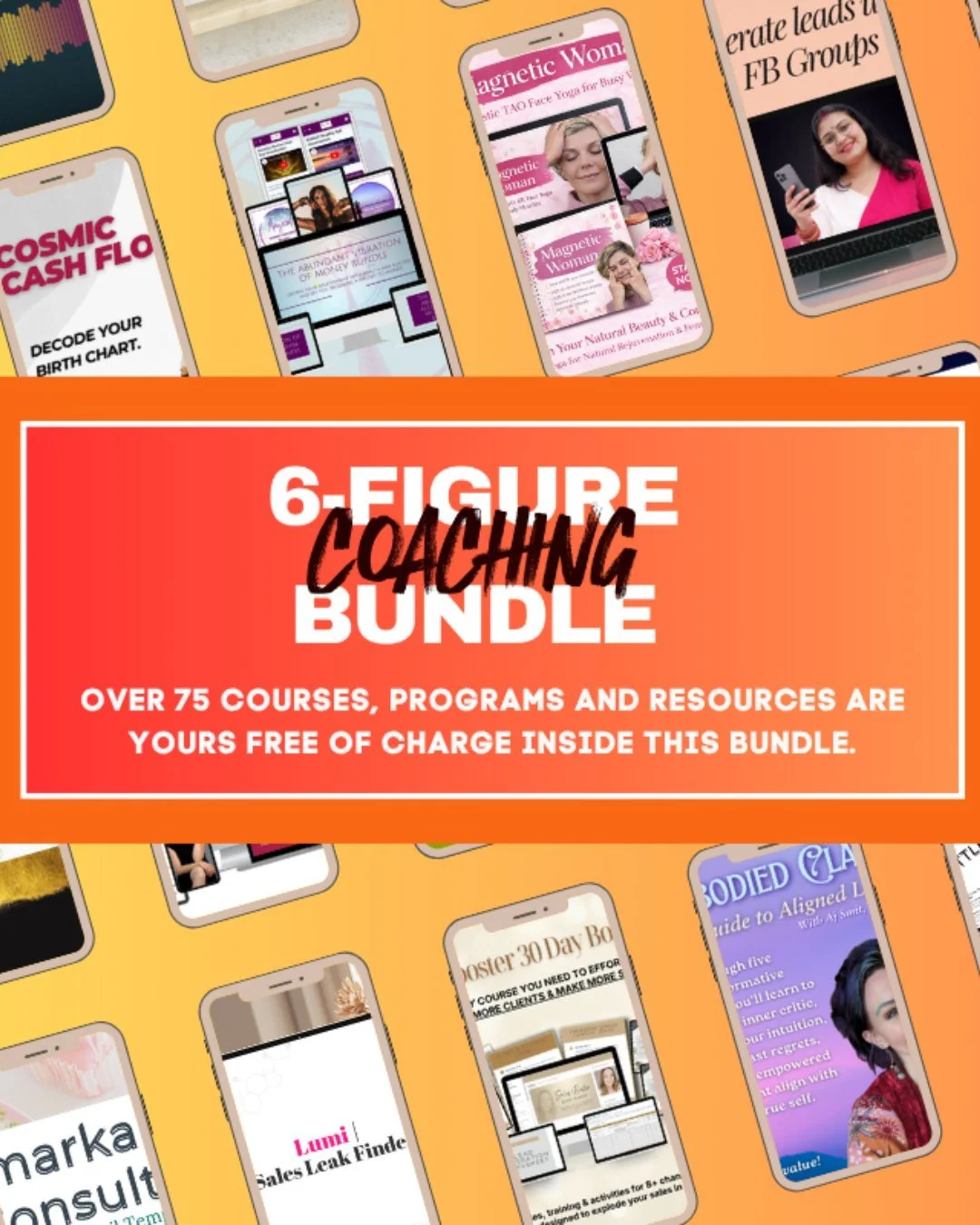 The 6-Figure Coaching Bundle is officially LIVE and this is NOT your average freebie.
Over 70 top experts have packed this bundle with their best offers, trainings, templates, and resources - everything you need to grow, scale, and actually make more