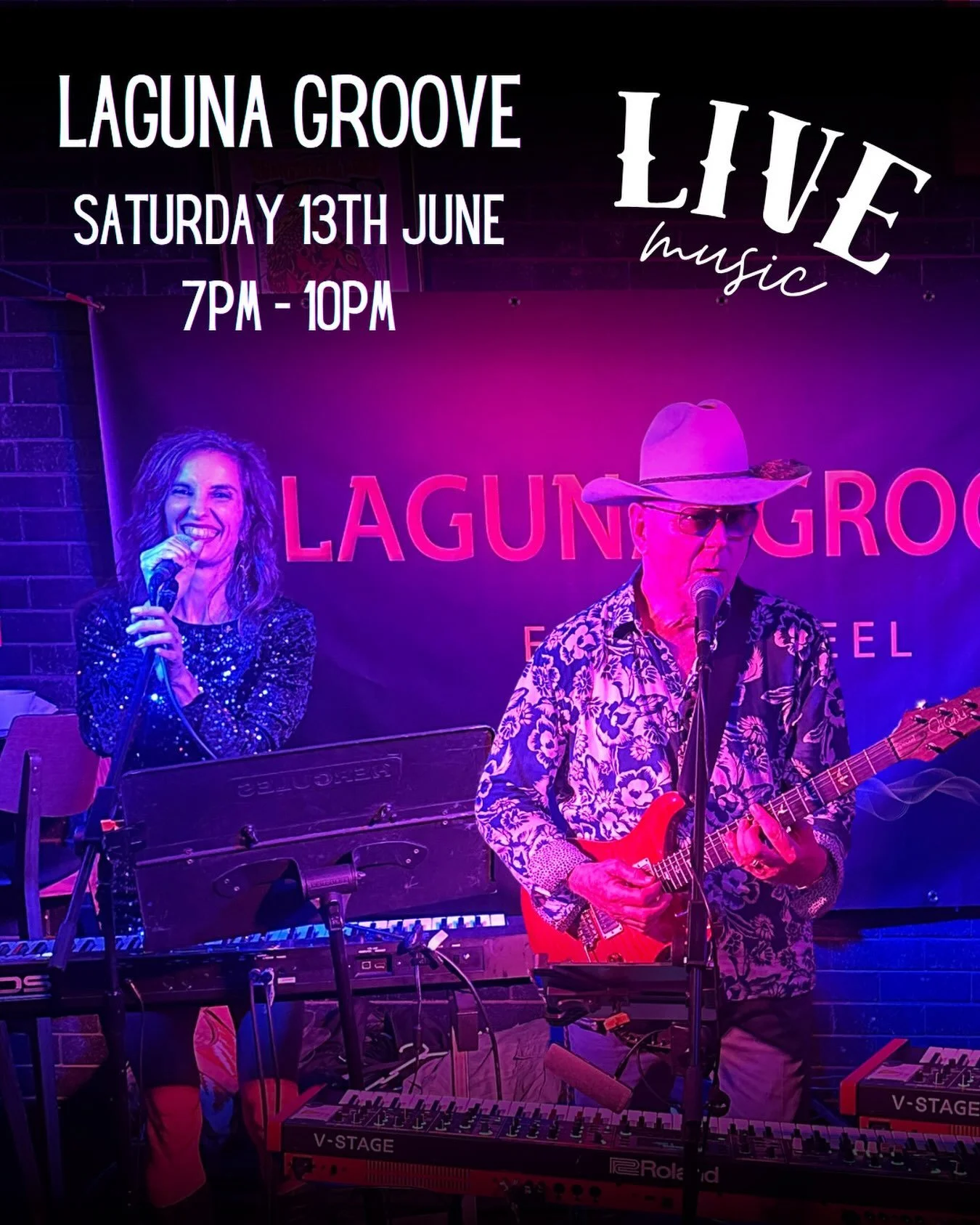 Saturday 13th June = live music, cold drinks and Laguna Groove. 🎶

Join us from 7pm - 10pm as Laguna Groove bring the funk, soul and all your favourite classics.

Grab your crew, settle in and let the good times take care of the rest.

See you this 