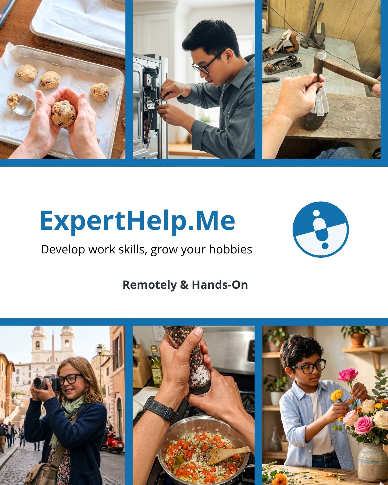 See it. Share it. Learn together. 👓🌍

With ExpertHelpMe, students can use Meta smart glasses to show what they're working on and get live, step-by-step guidance from experienced mentors.

Whether it's a hobby, a class, or a new job skill, learning 