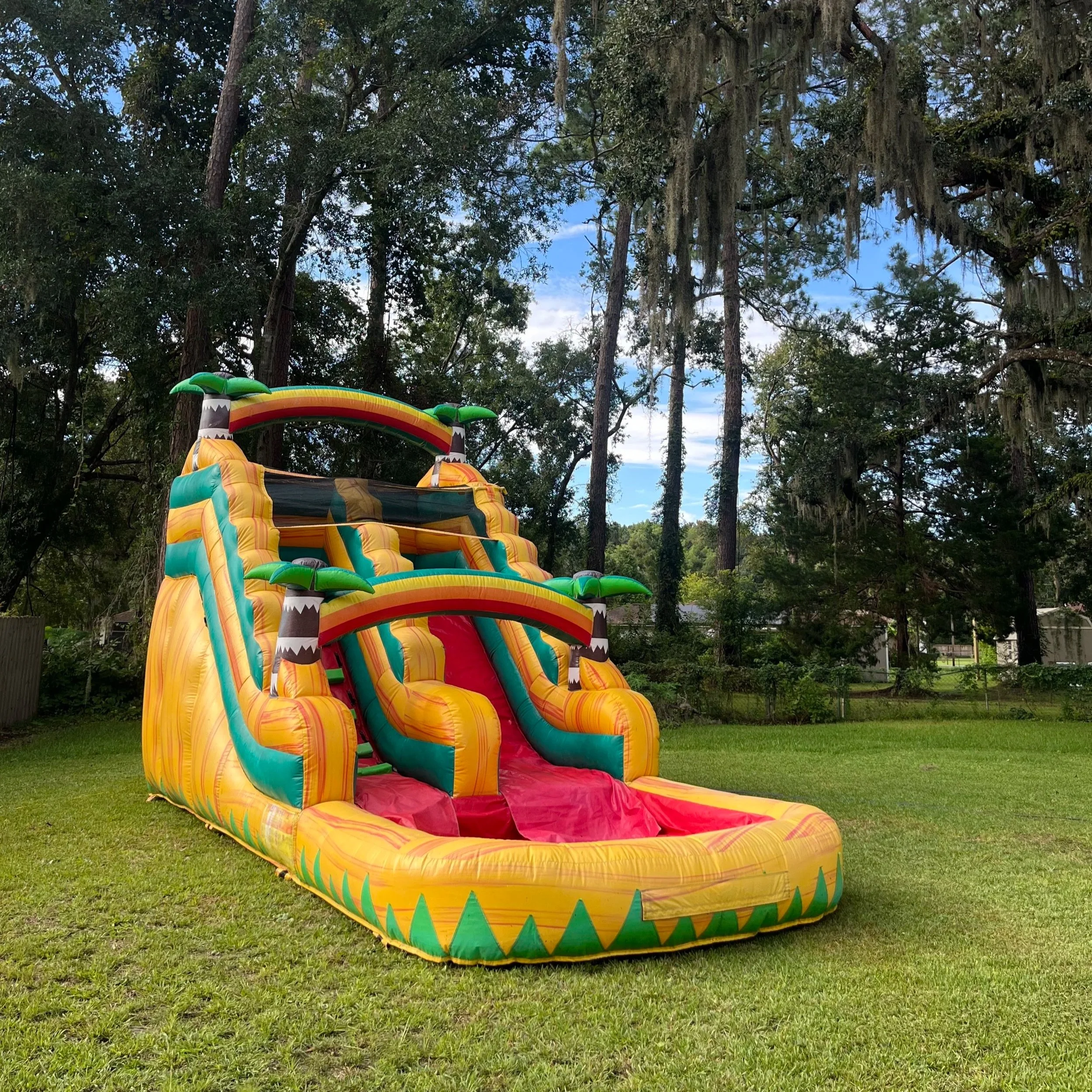 16-foot Sunshine Falls water slide providing fast rides and a refreshing splash landing.