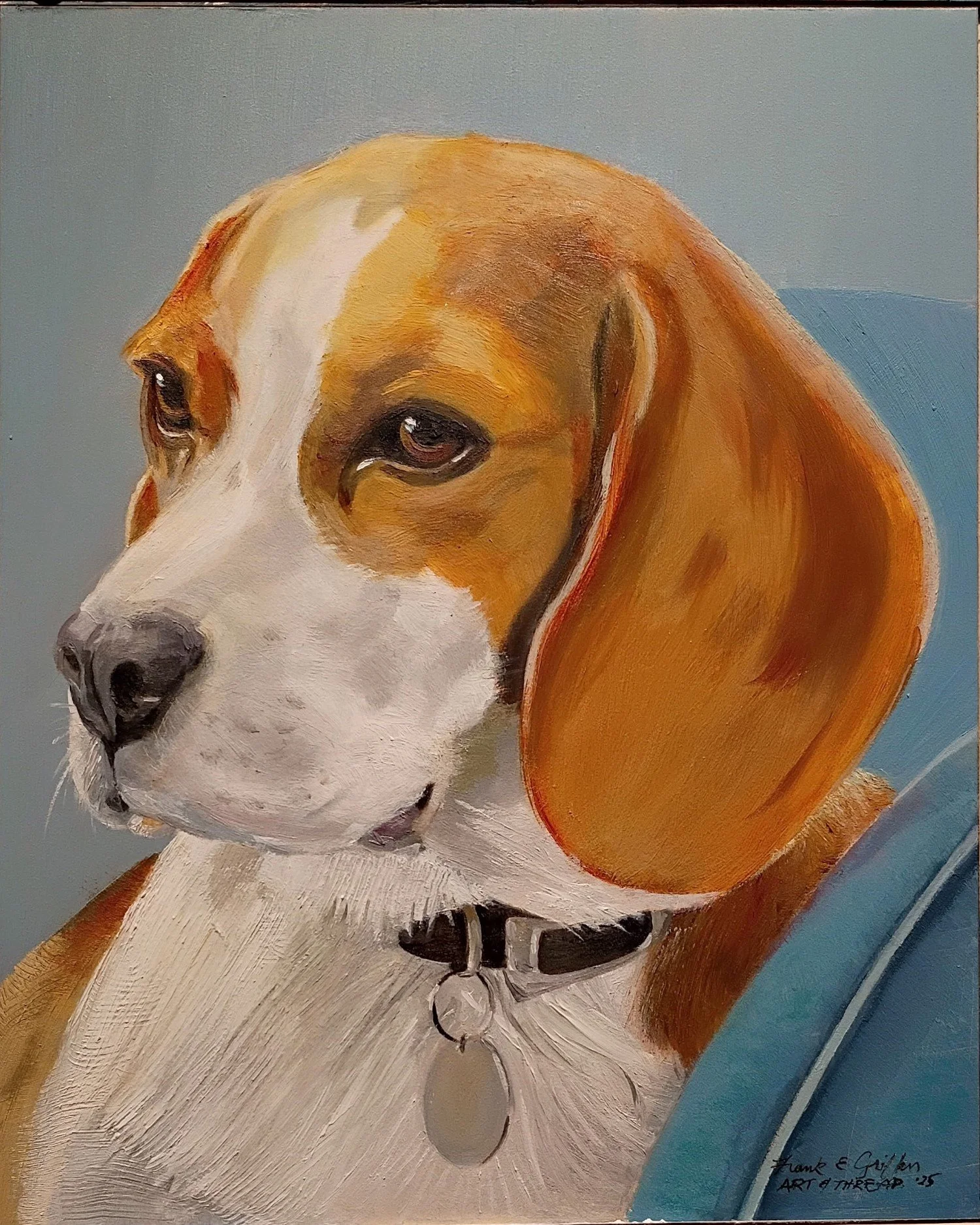 8x10 Beagle oil portrait
