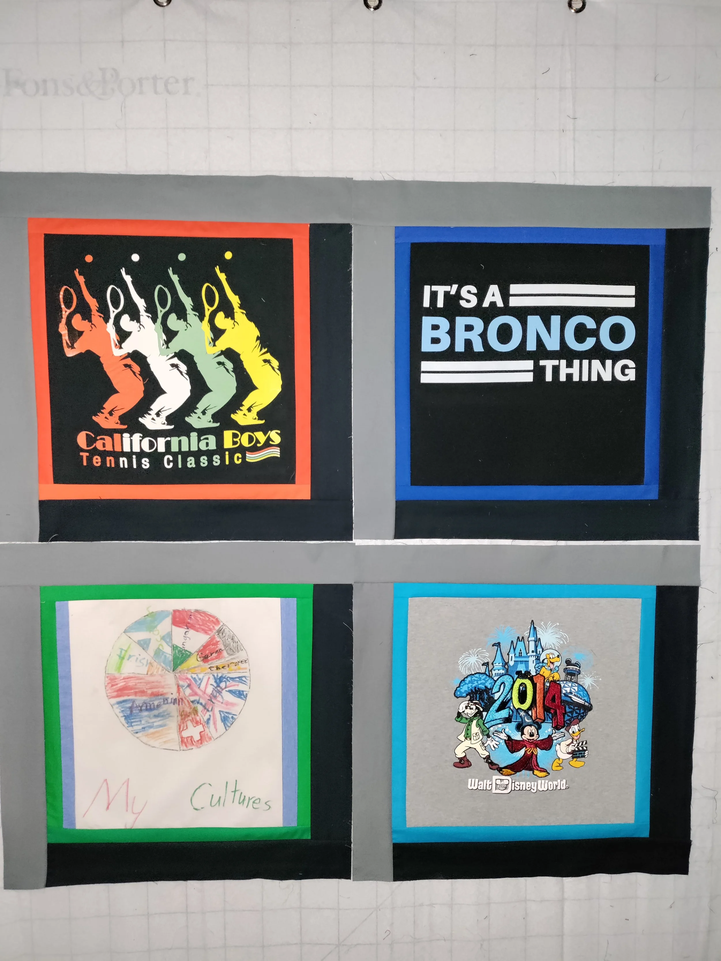 Sample arrangement t-shirt quilt