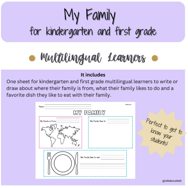 Three Beginning of the Year Activities for Kindergarten and 1st Grade Multilingual Learners