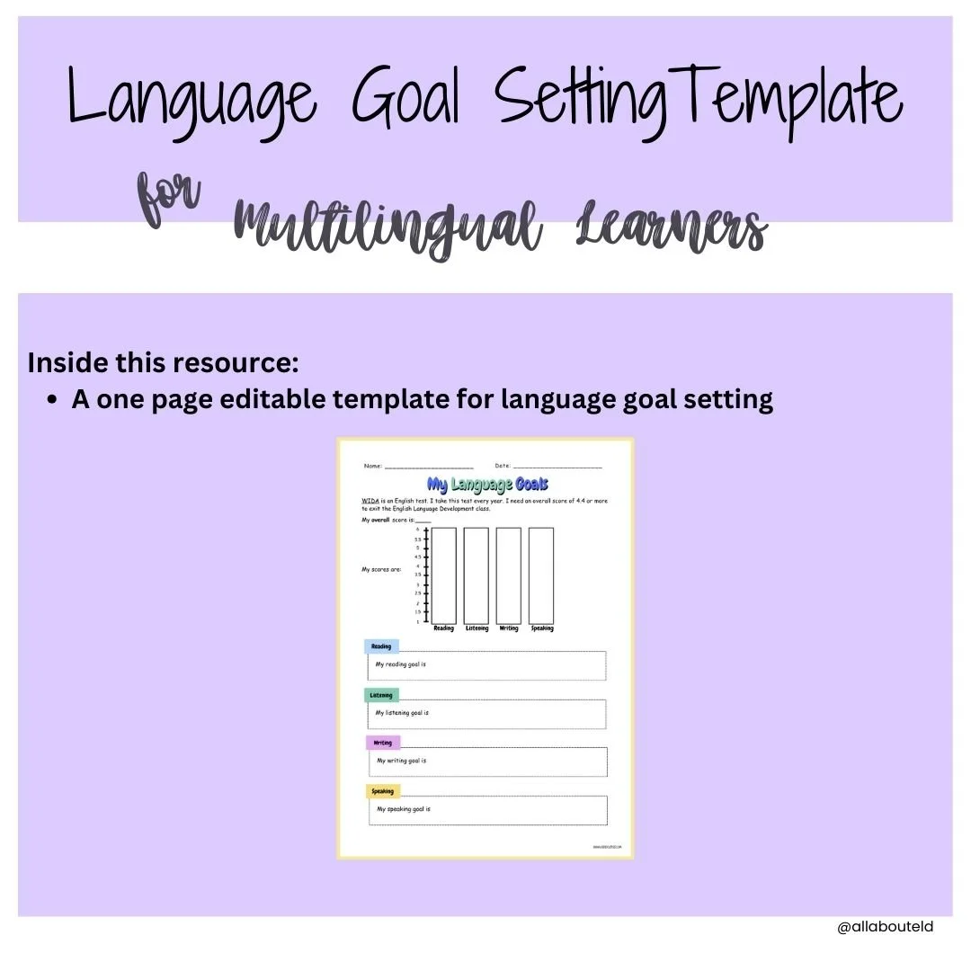 Editable Language Goal Setting Template