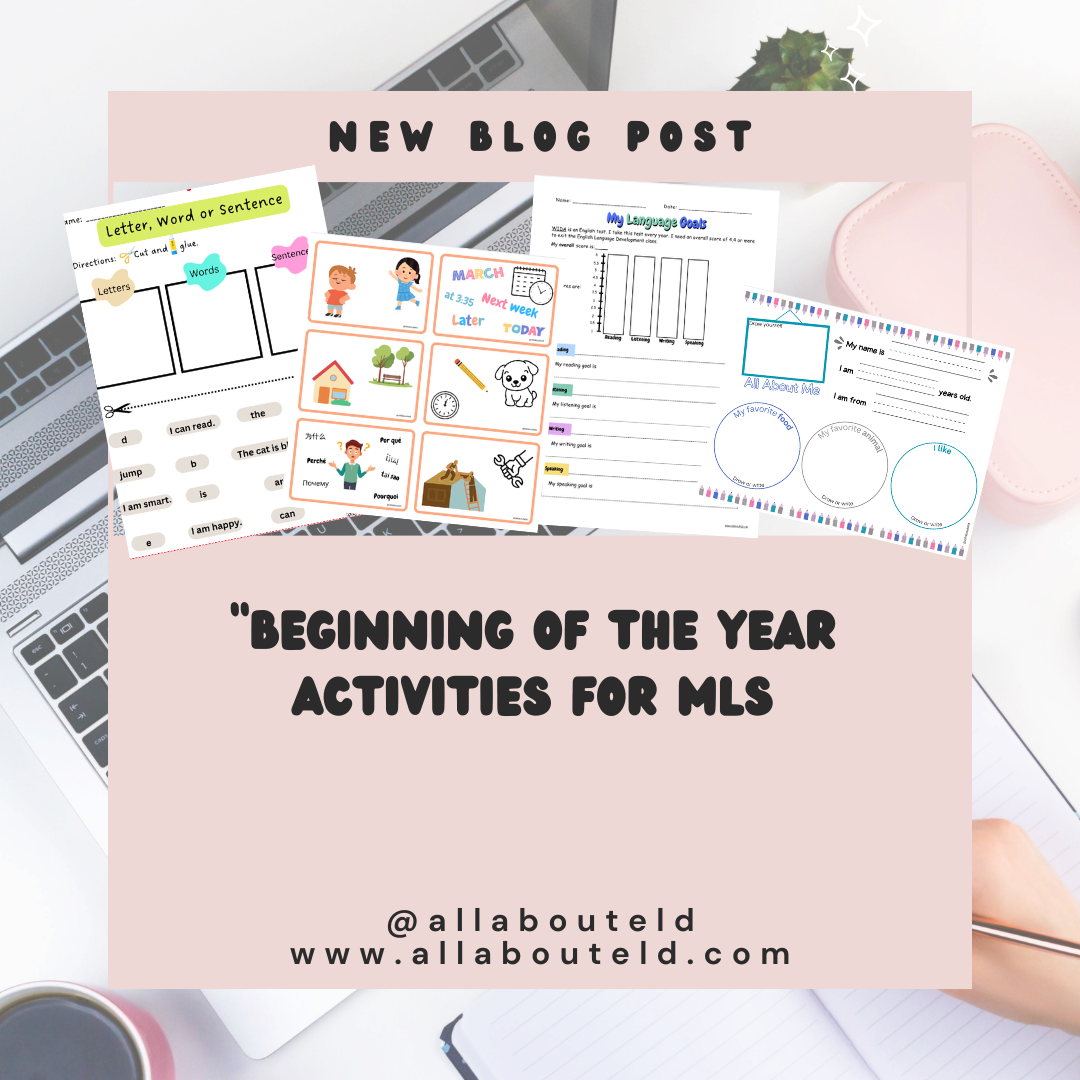 Beginning of the Year Activities for Multilingual Learners