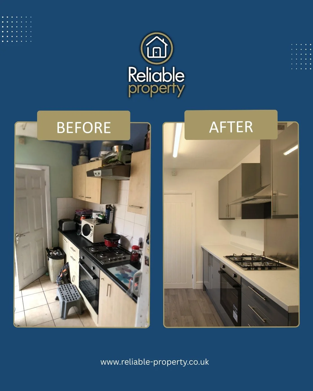 Before &amp; after, a clear example of what thoughtful refurbishment can achieve.

What do you think of the transformation? 👀

#ReliablePropertyUK #BeforeAndAfter #PropertyTransformation #QualityRefurbishment #UKHomes