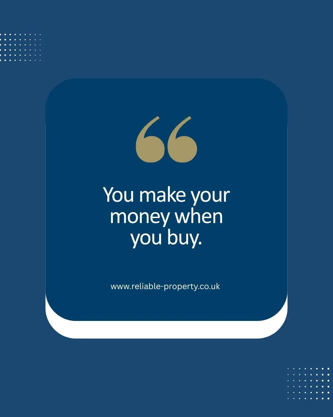 One important phrase thats stuck with us in property: &ldquo;You make your money when you buy.&rdquo; @mark_dalton_live

What this means is you create value buying property at the right price.

Buying well creates room for refurbishment costs, unexpe