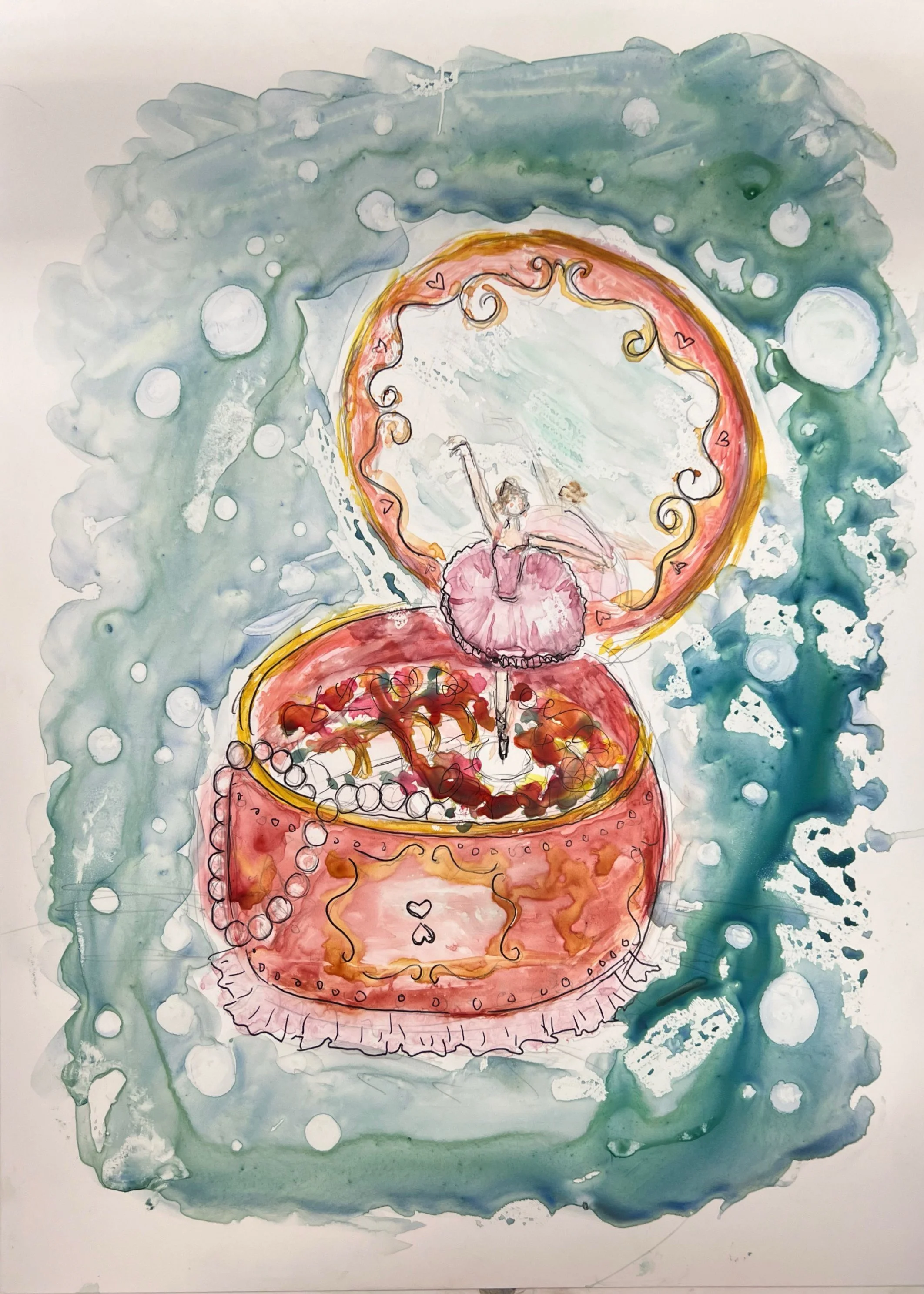 "Ballerina Box" | Experimental Paper | Watercolor