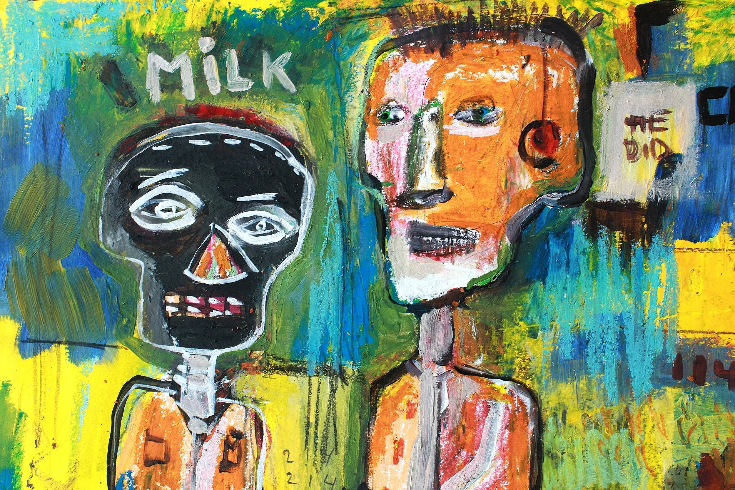 Milk, Acrylic and Pastel on paper, 29,7 x 42 cm , 2022. Sold